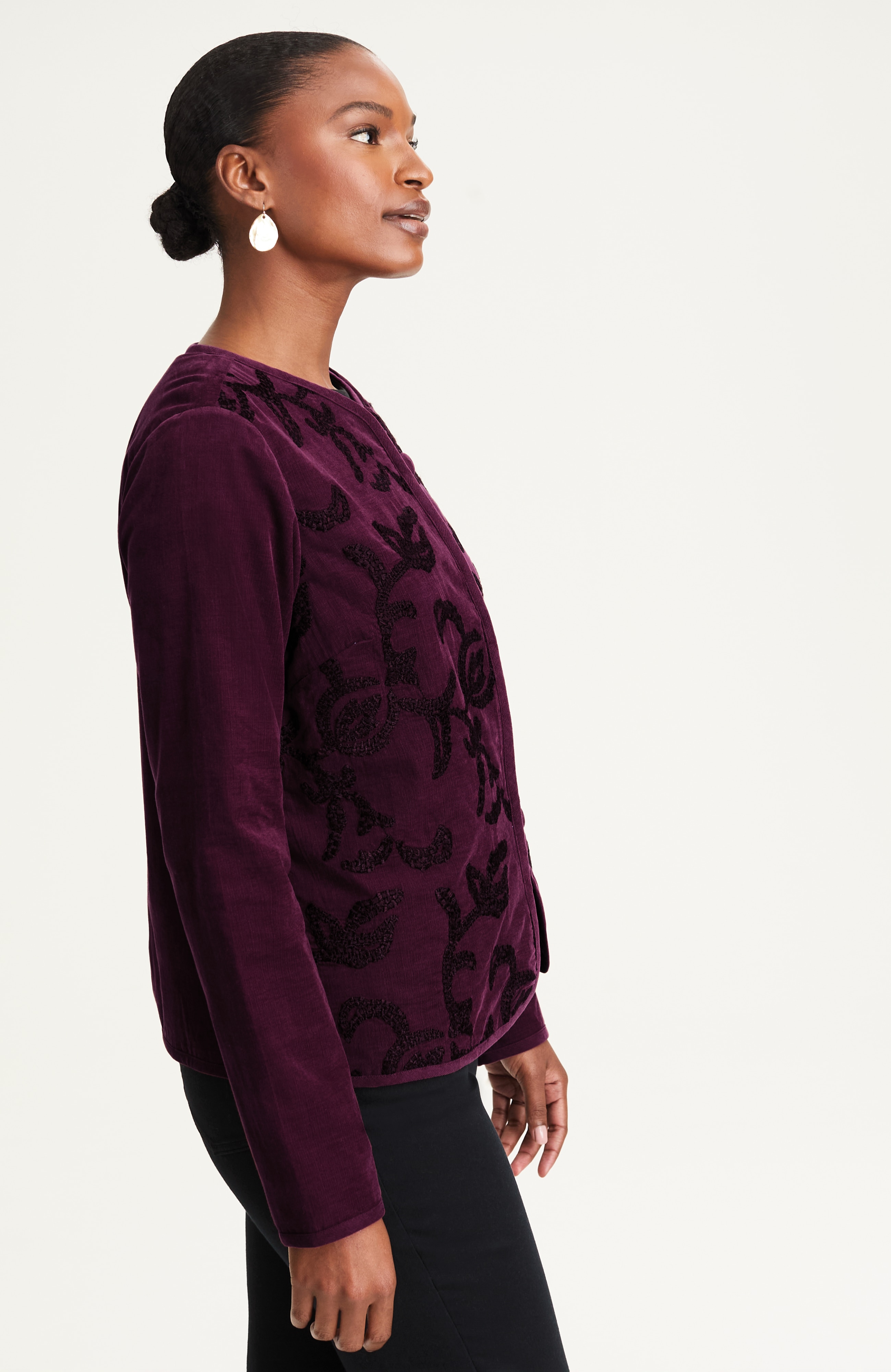 PURE JILL EMBROIDERED-CORDUROY JACKET | JJill