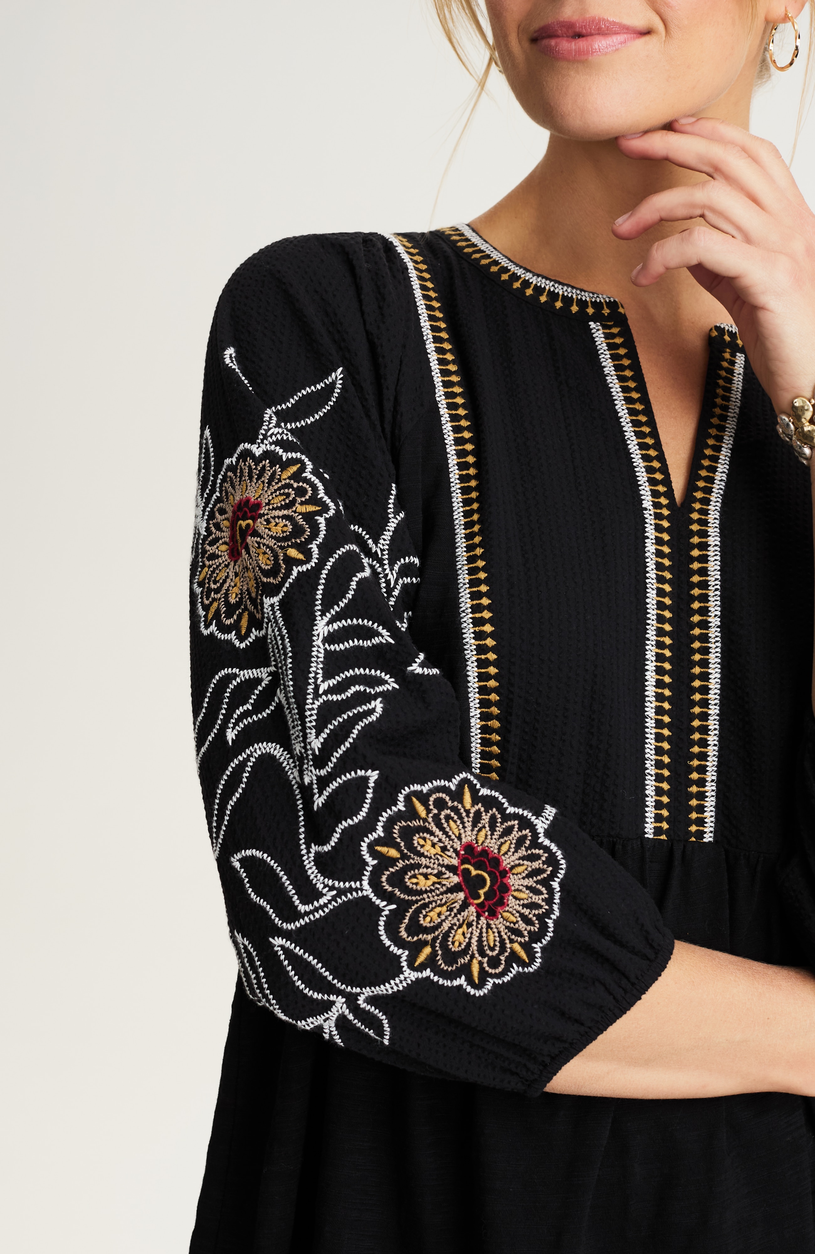 Pure Jill Embroidered Mixed-Media Top | JJill