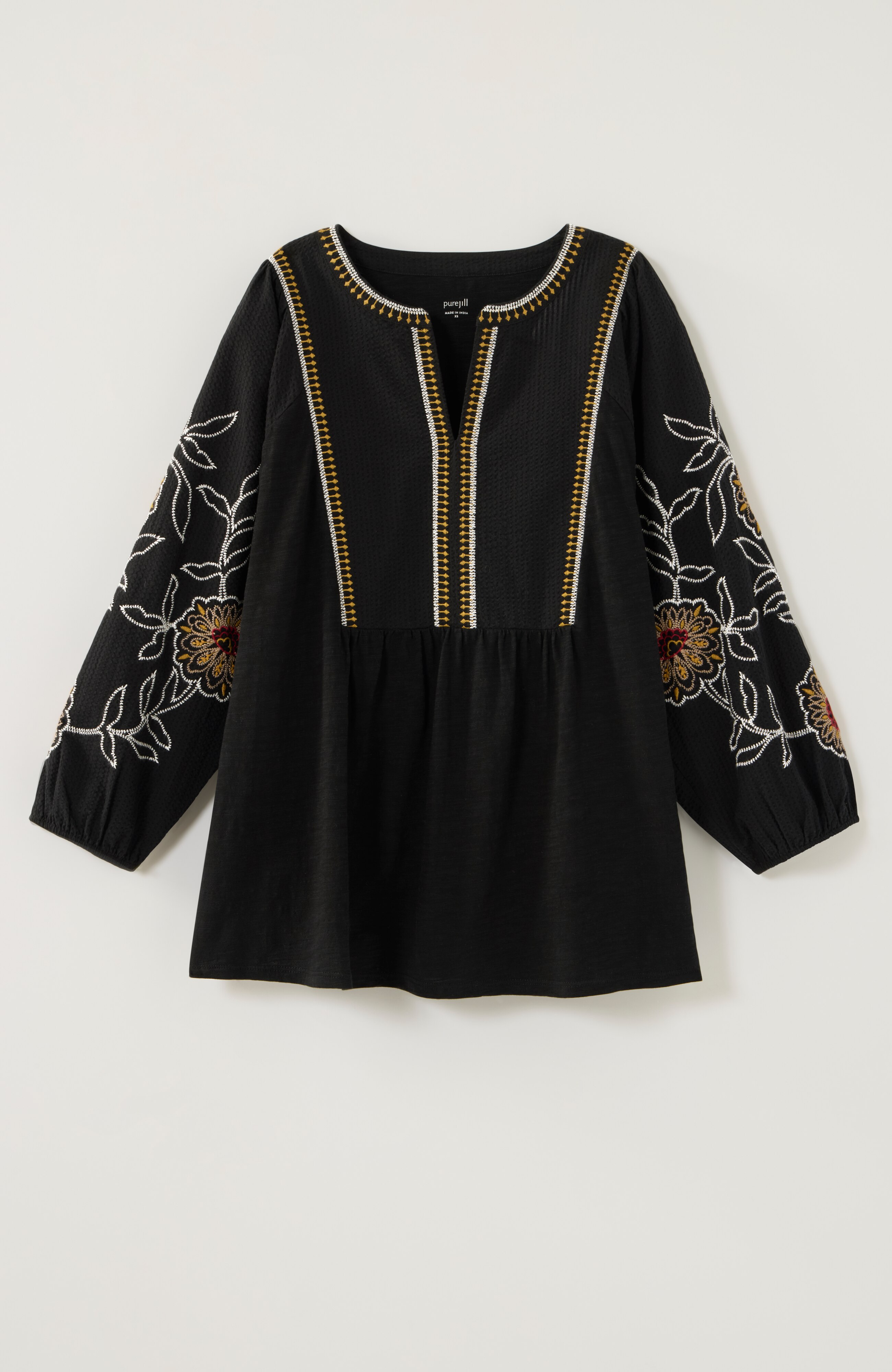 Pure Jill Embroidered Mixed-Media Top | JJill