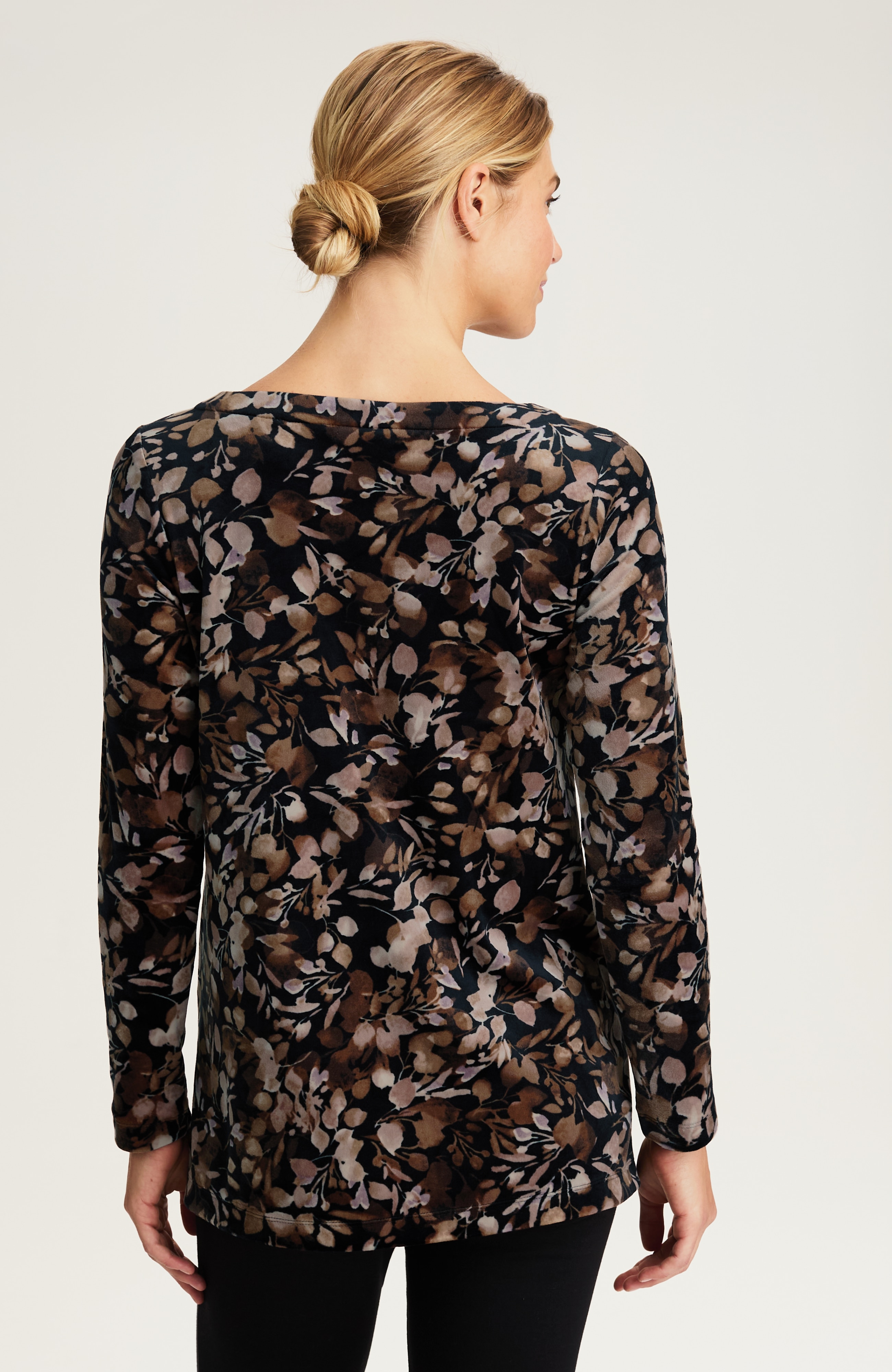 pure jill printed velour tunic