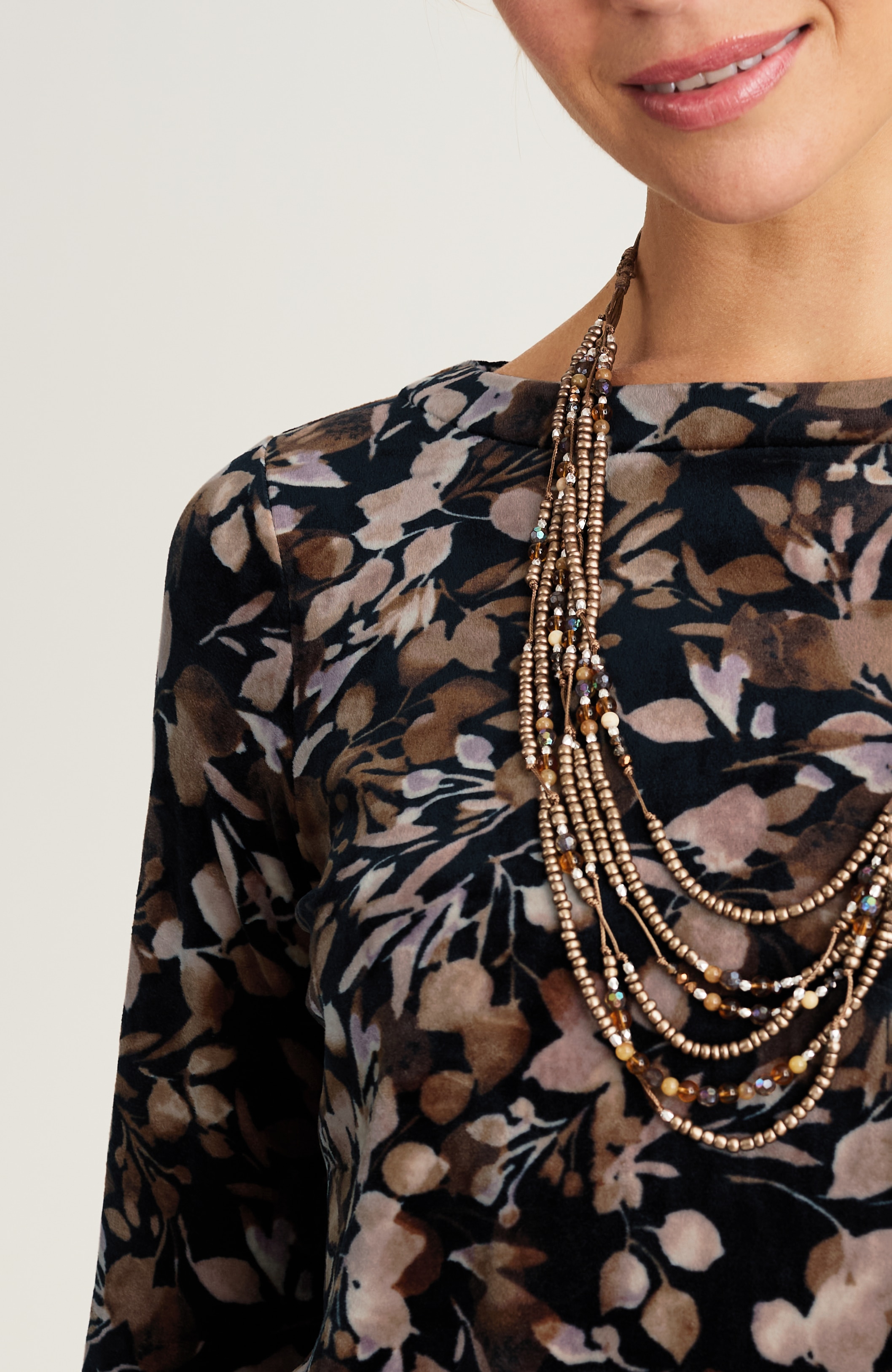 pure jill printed velour tunic