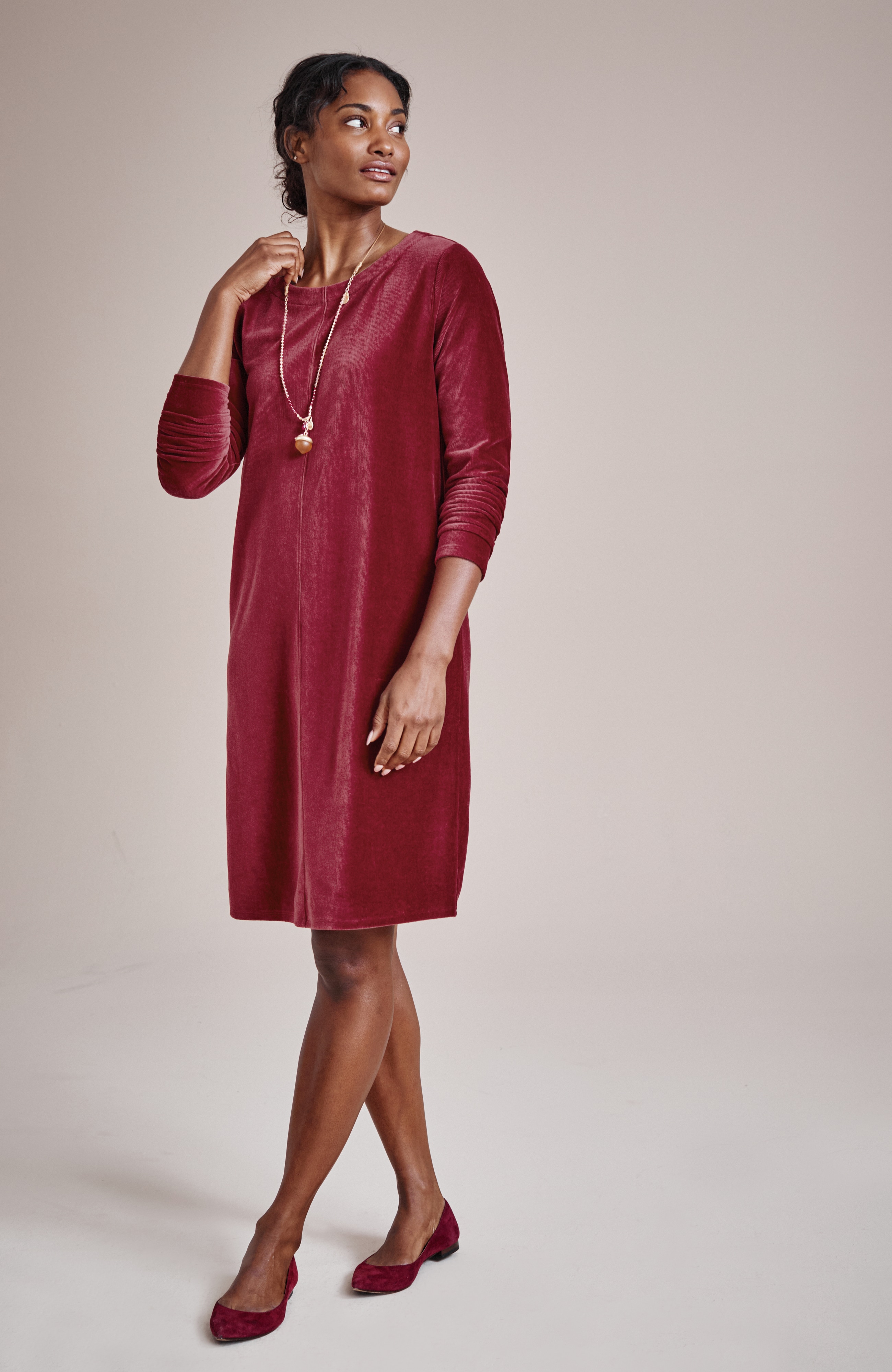 pure jill corded velour dress
