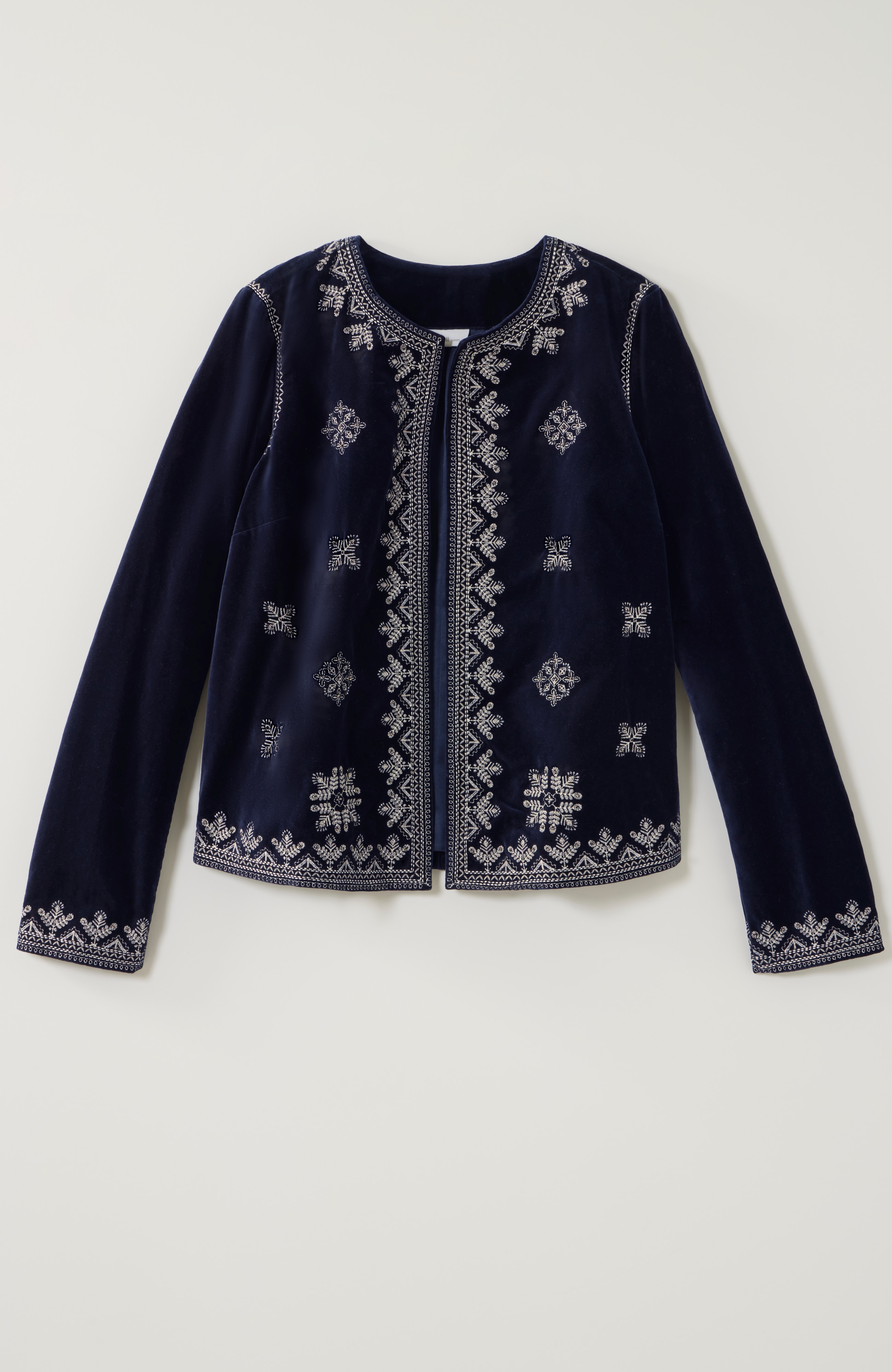 pure jill beaded & embroidered velvet jacket