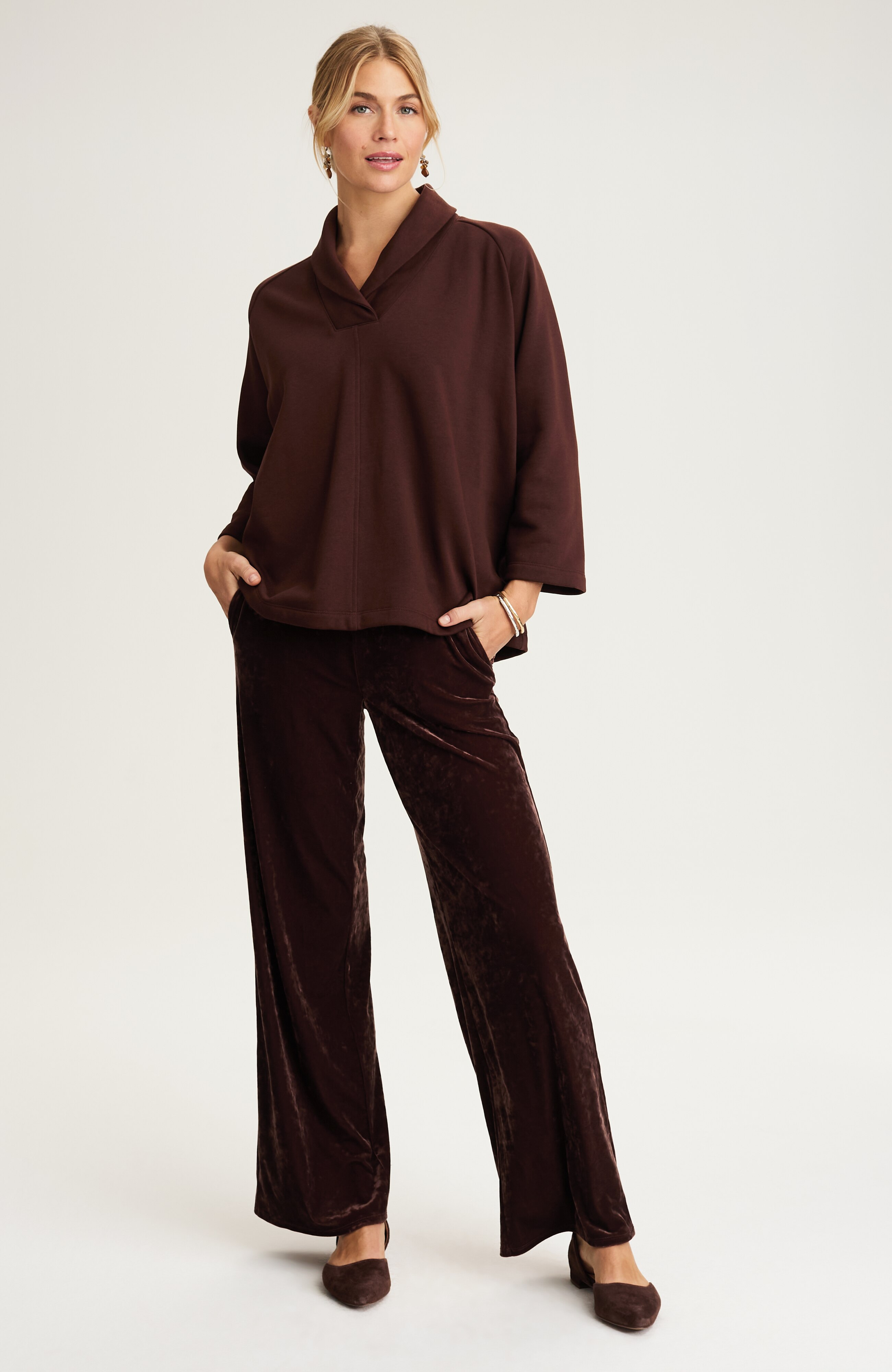 pure jill shawl-collar top