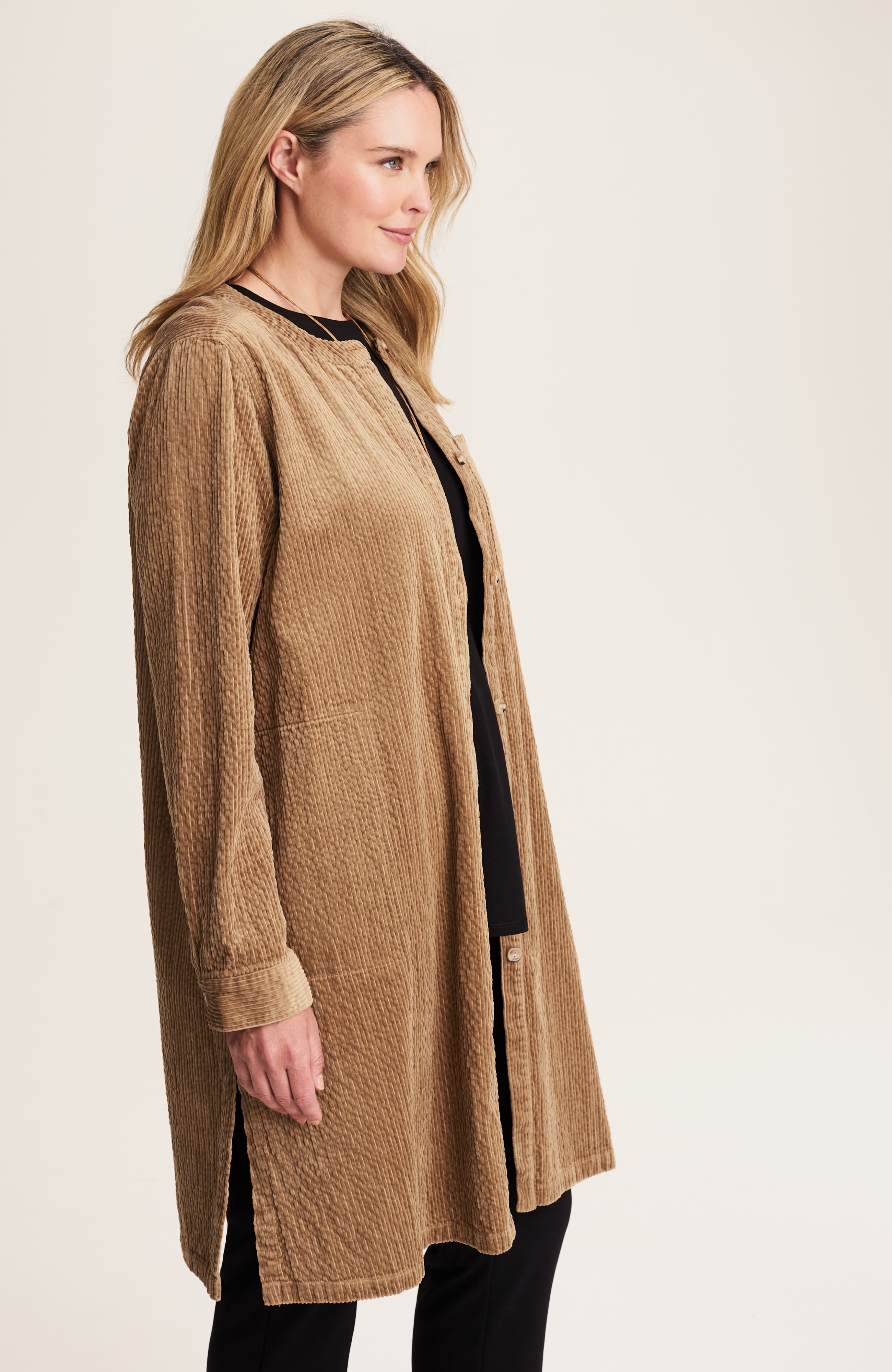 pure jill textured corduroy duster