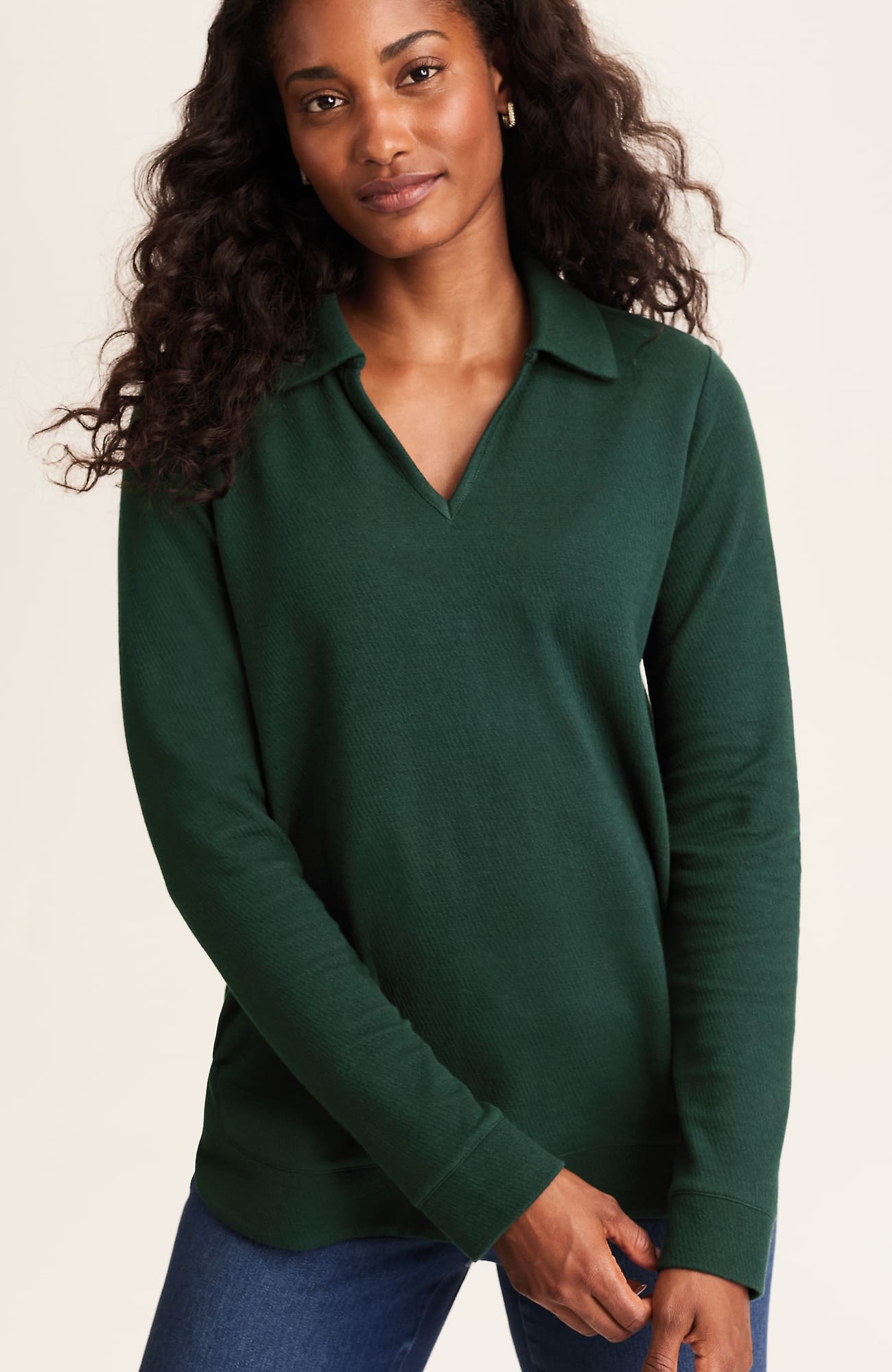 Jjill J.jill Pure Jill Diagonal-knit Top In Green