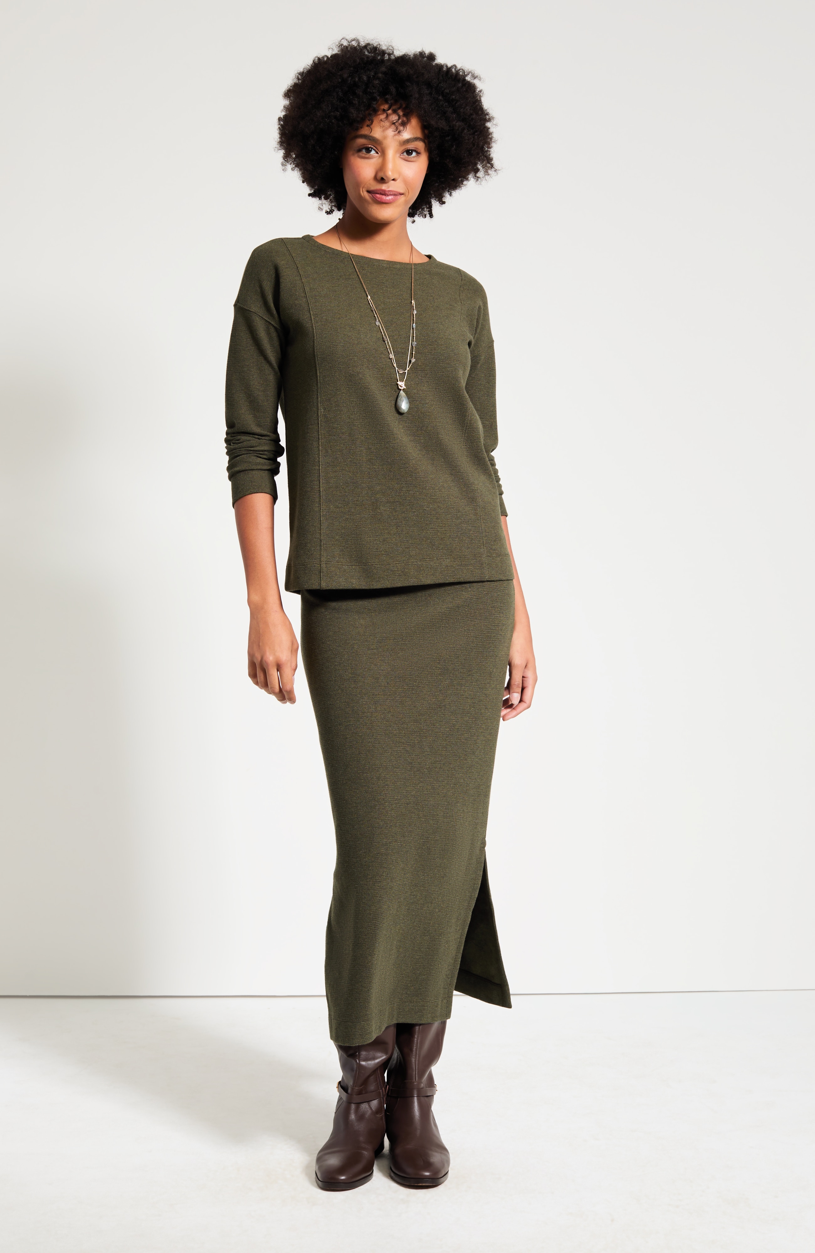 Pure Jill Textured-Knit Top
