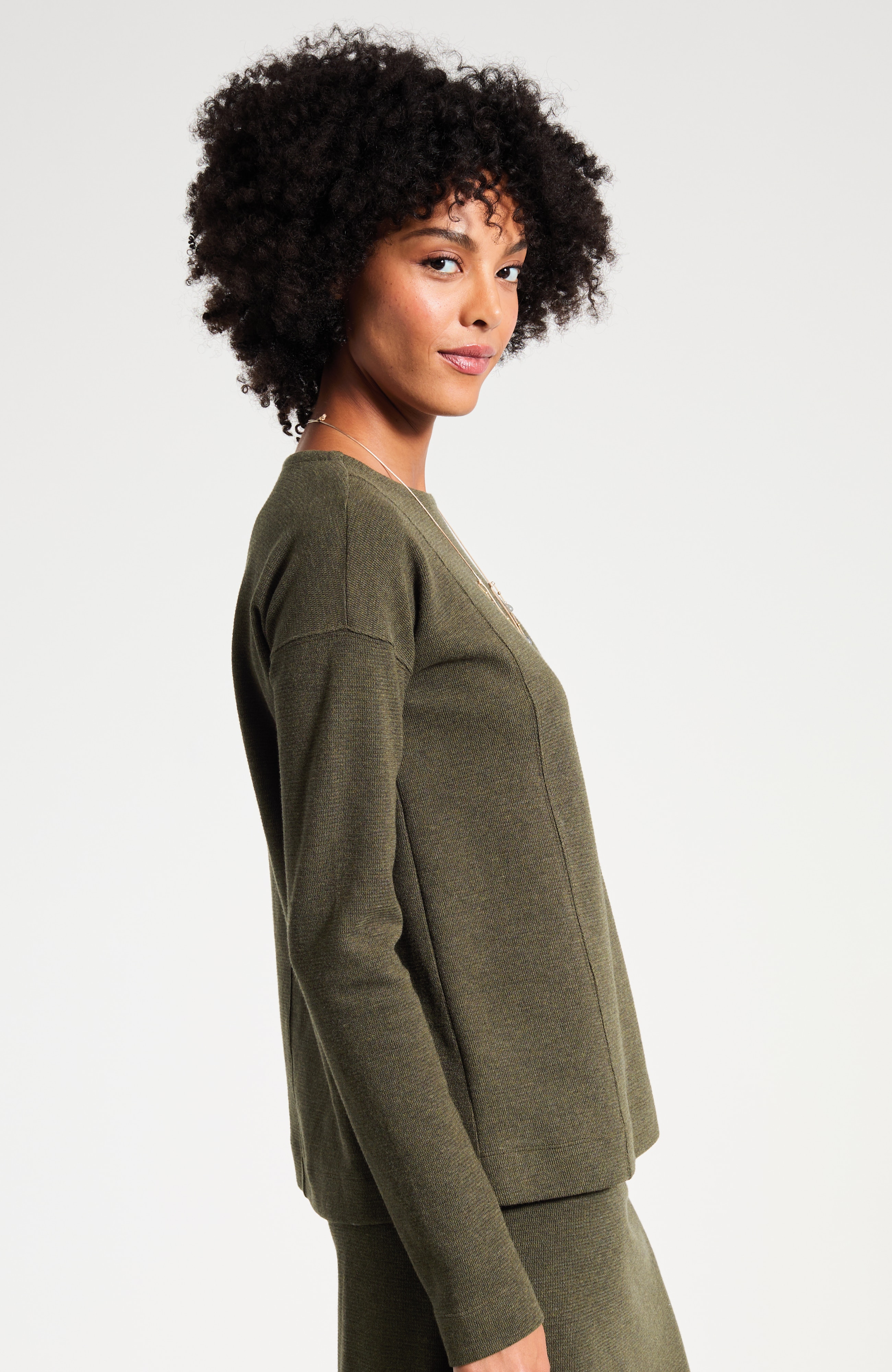 Pure Jill Textured-Knit Top