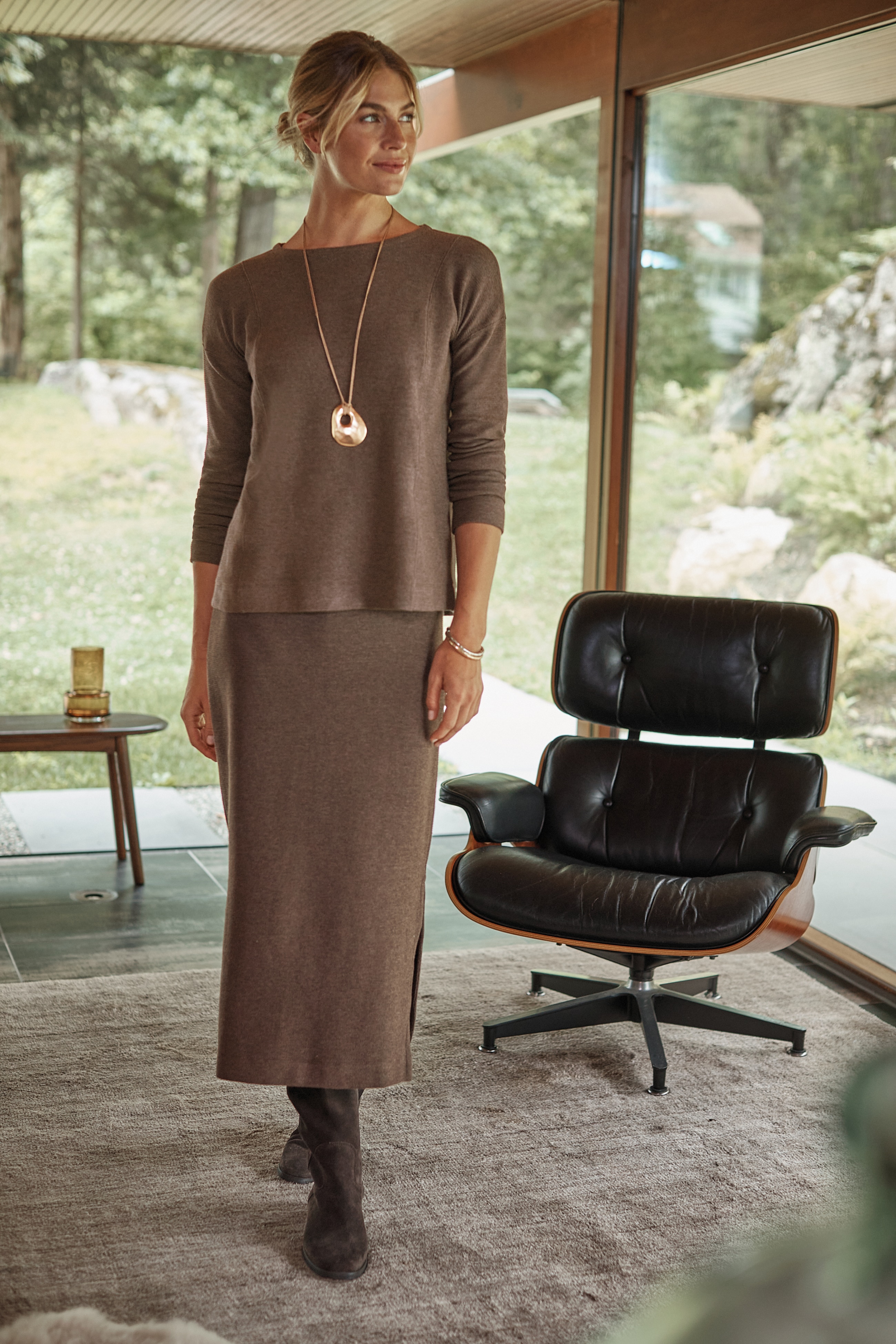 pure jill textured-knit top