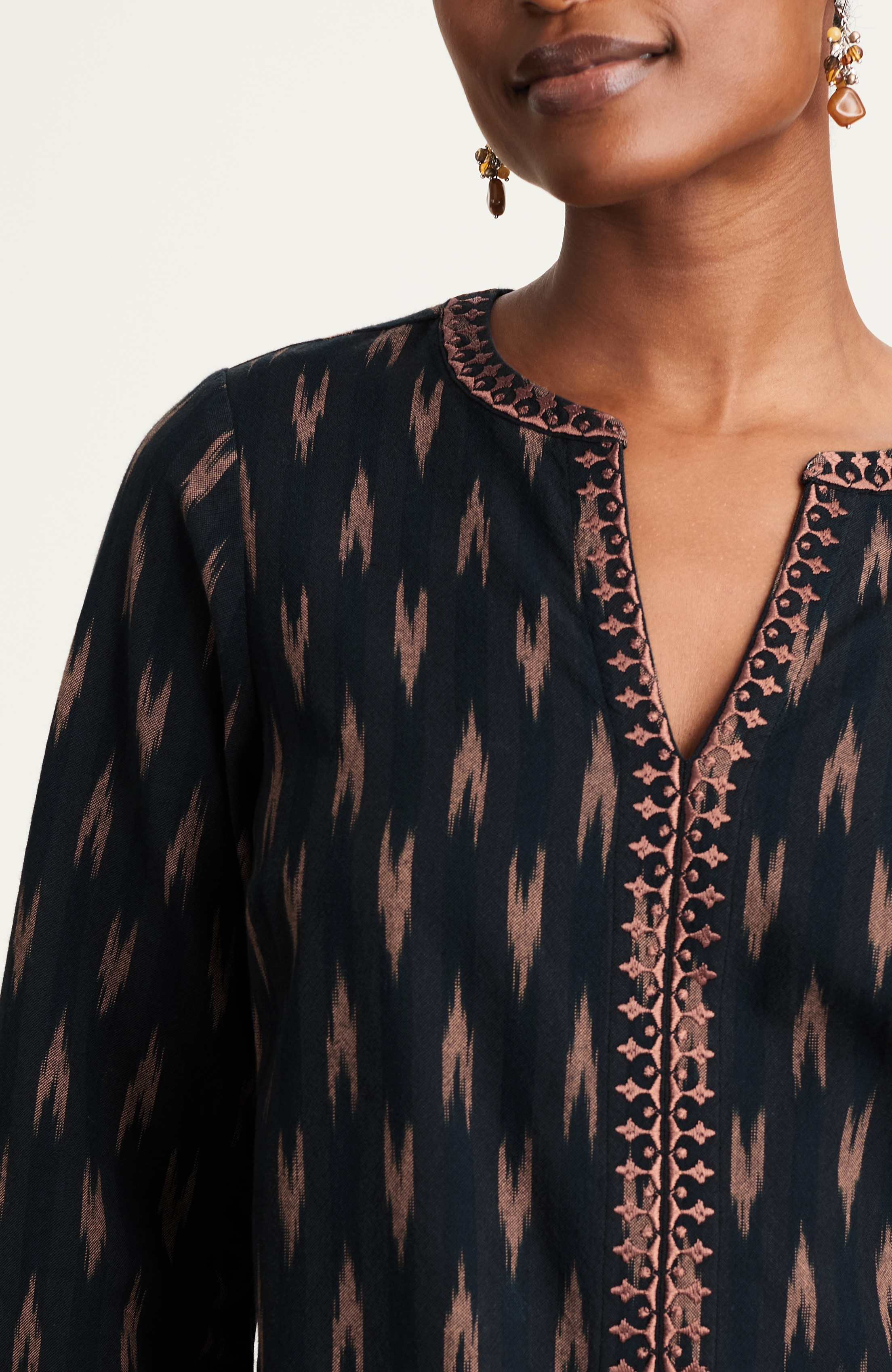 PURE JILL EMBROIDERED IKAT DRESS | JJill