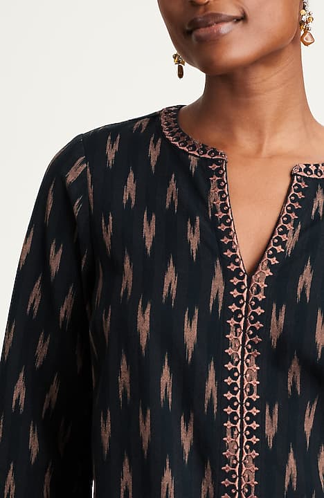 PURE JILL EMBROIDERED IKAT DRESS | JJill