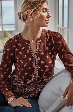 Image for Smocked-Sleeve Top