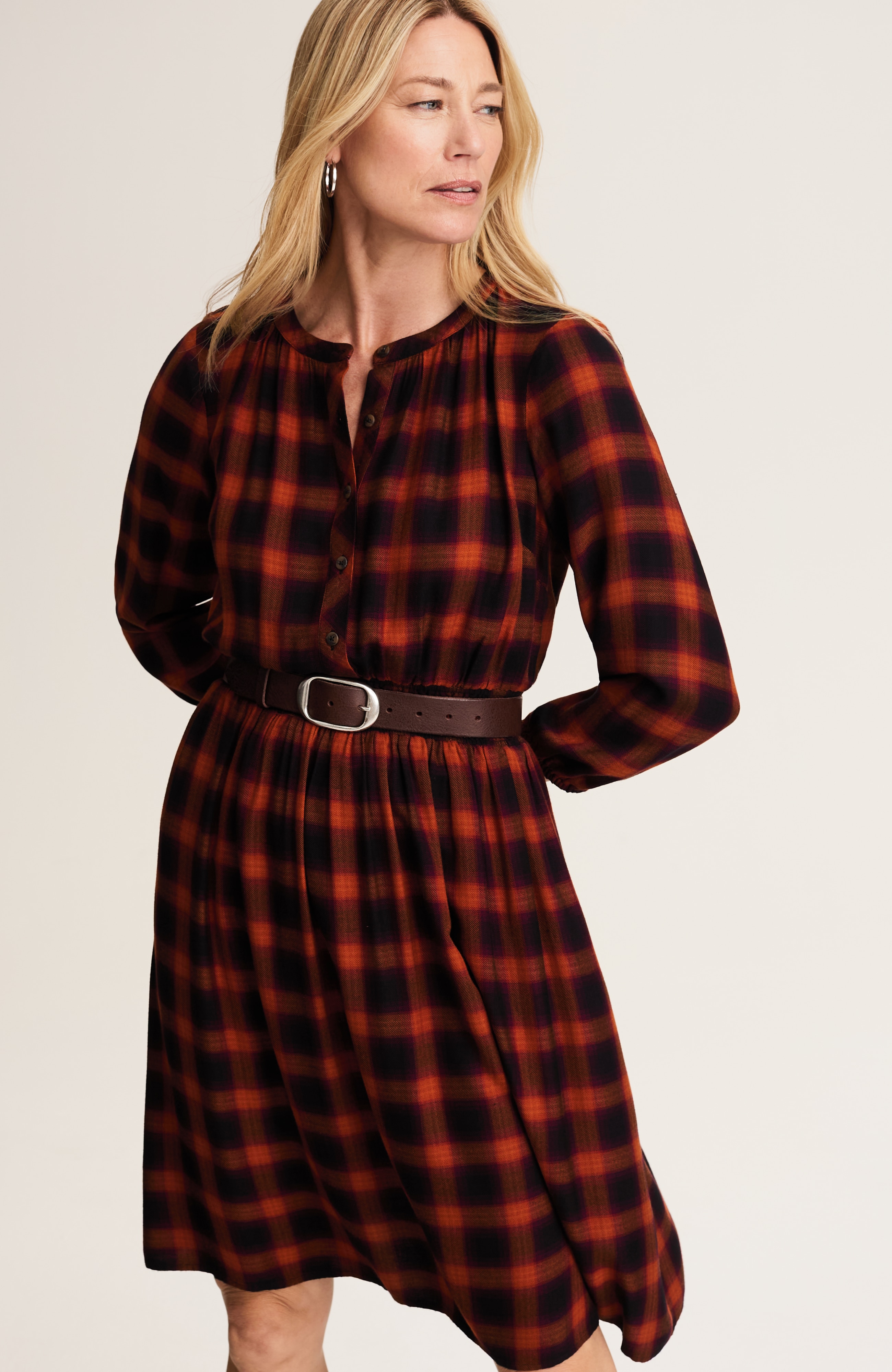 plaid a-line dress