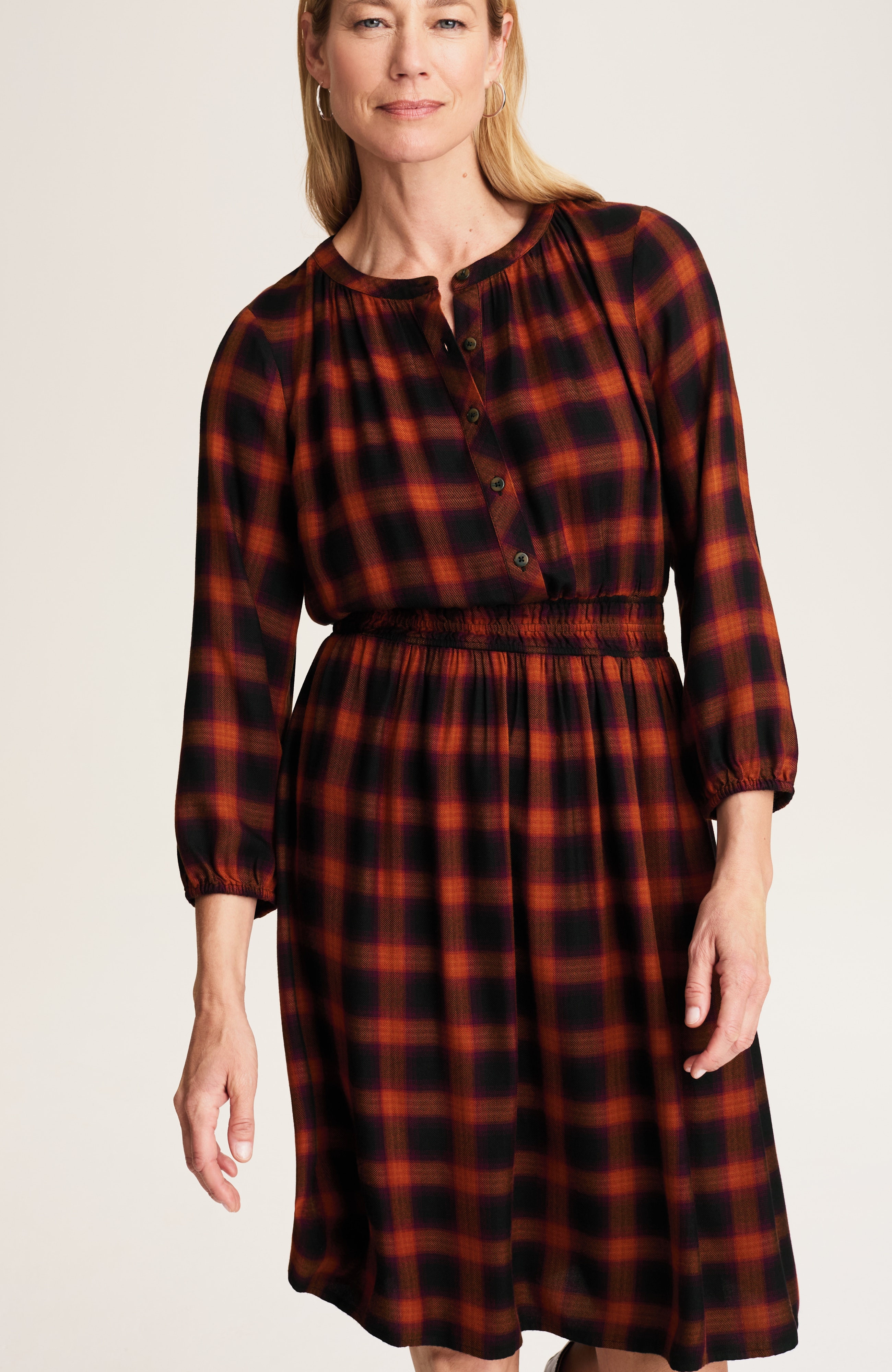 plaid a-line dress