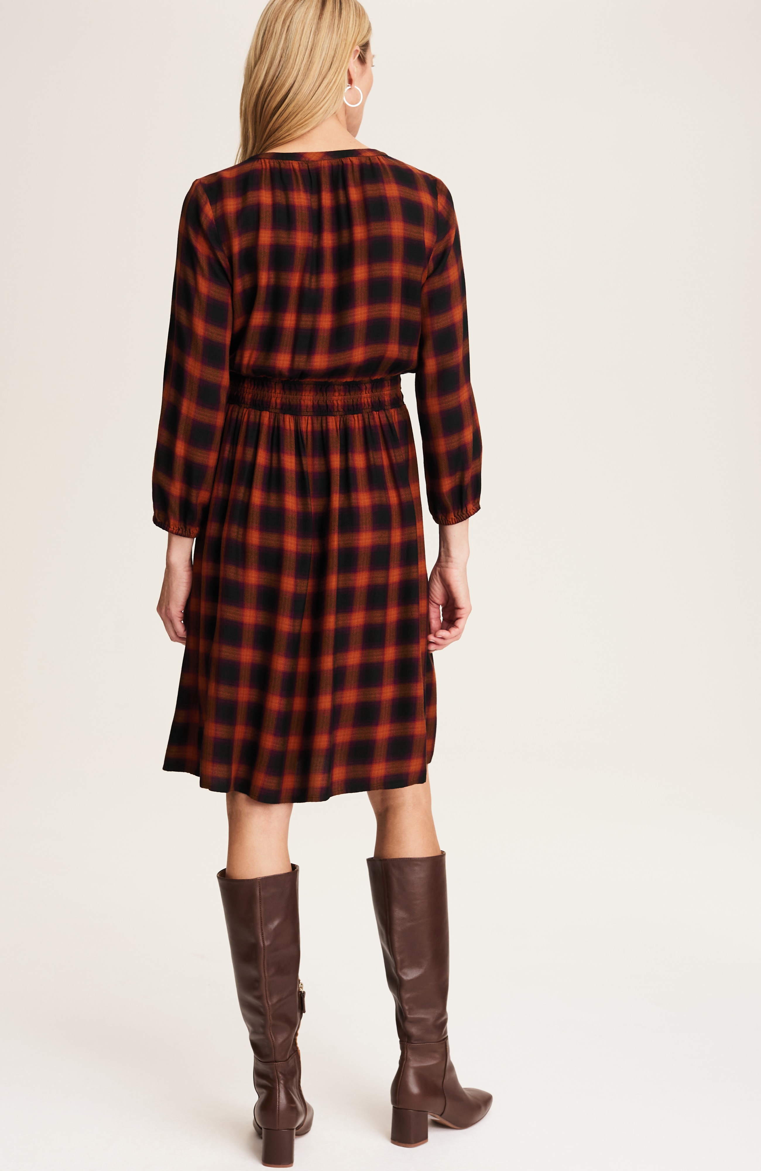 plaid a-line dress