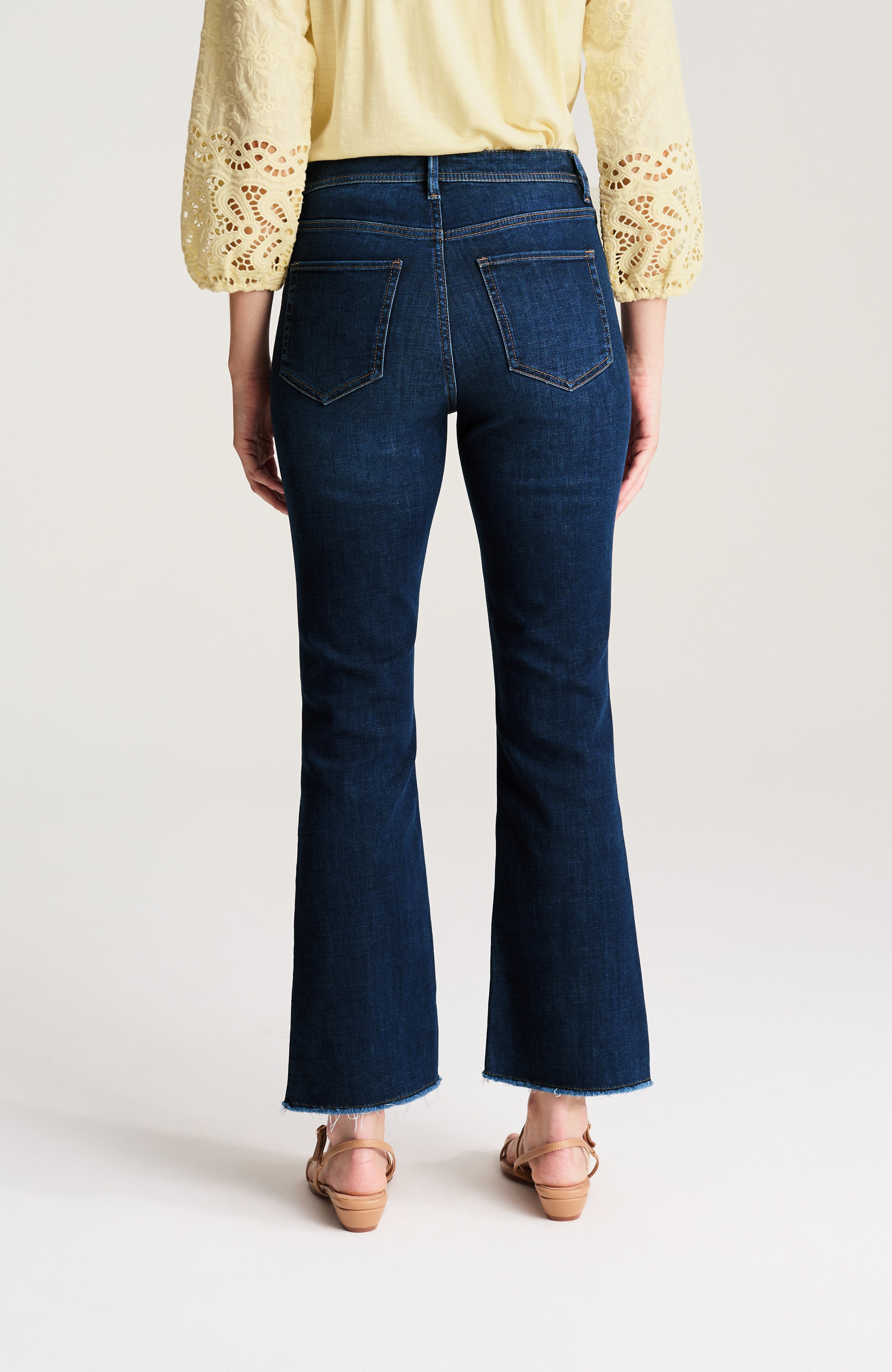 high-rise flare ankle jeans