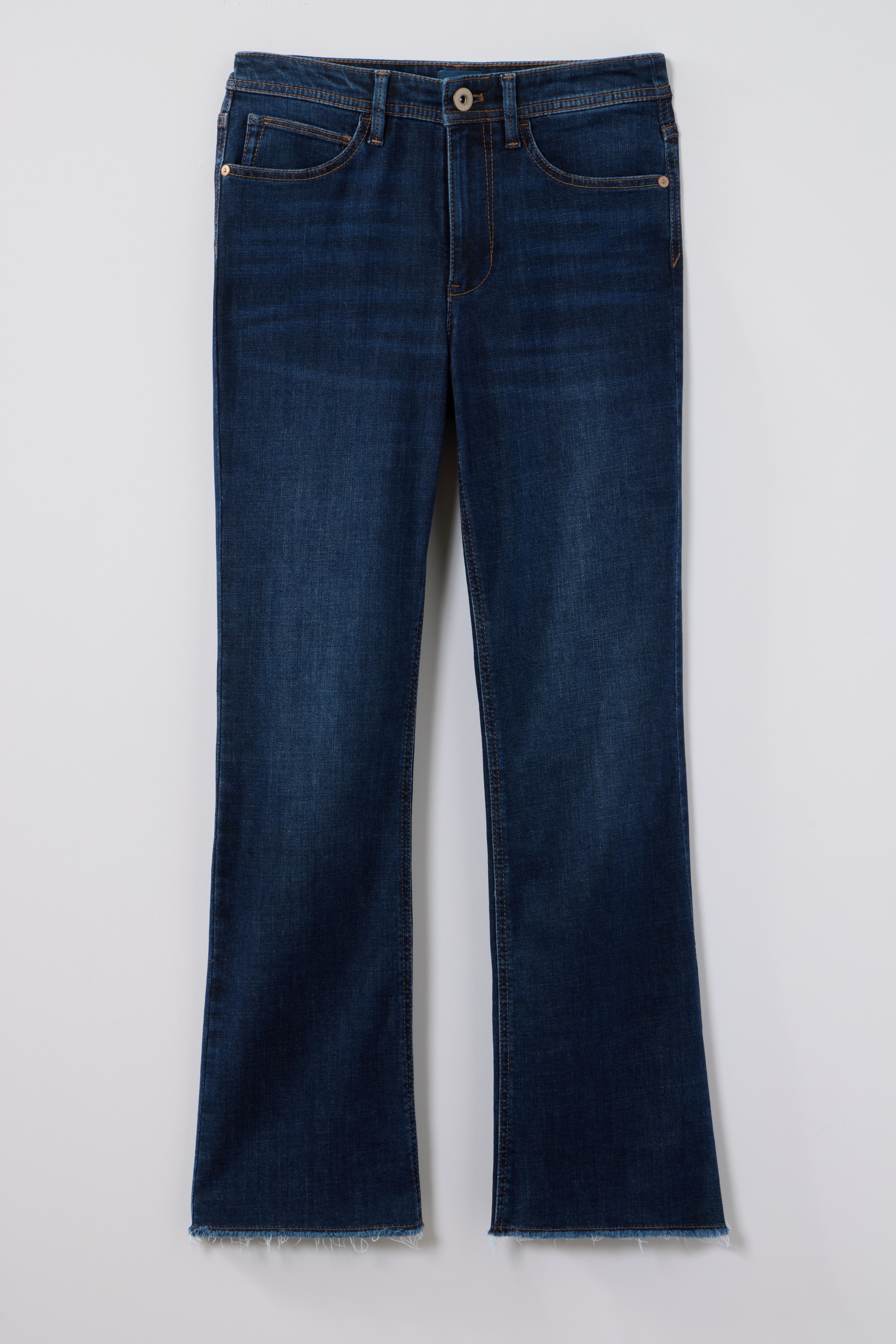 high-rise flare ankle jeans