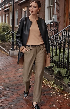 Image for Herringbone Straight-Leg Trousers