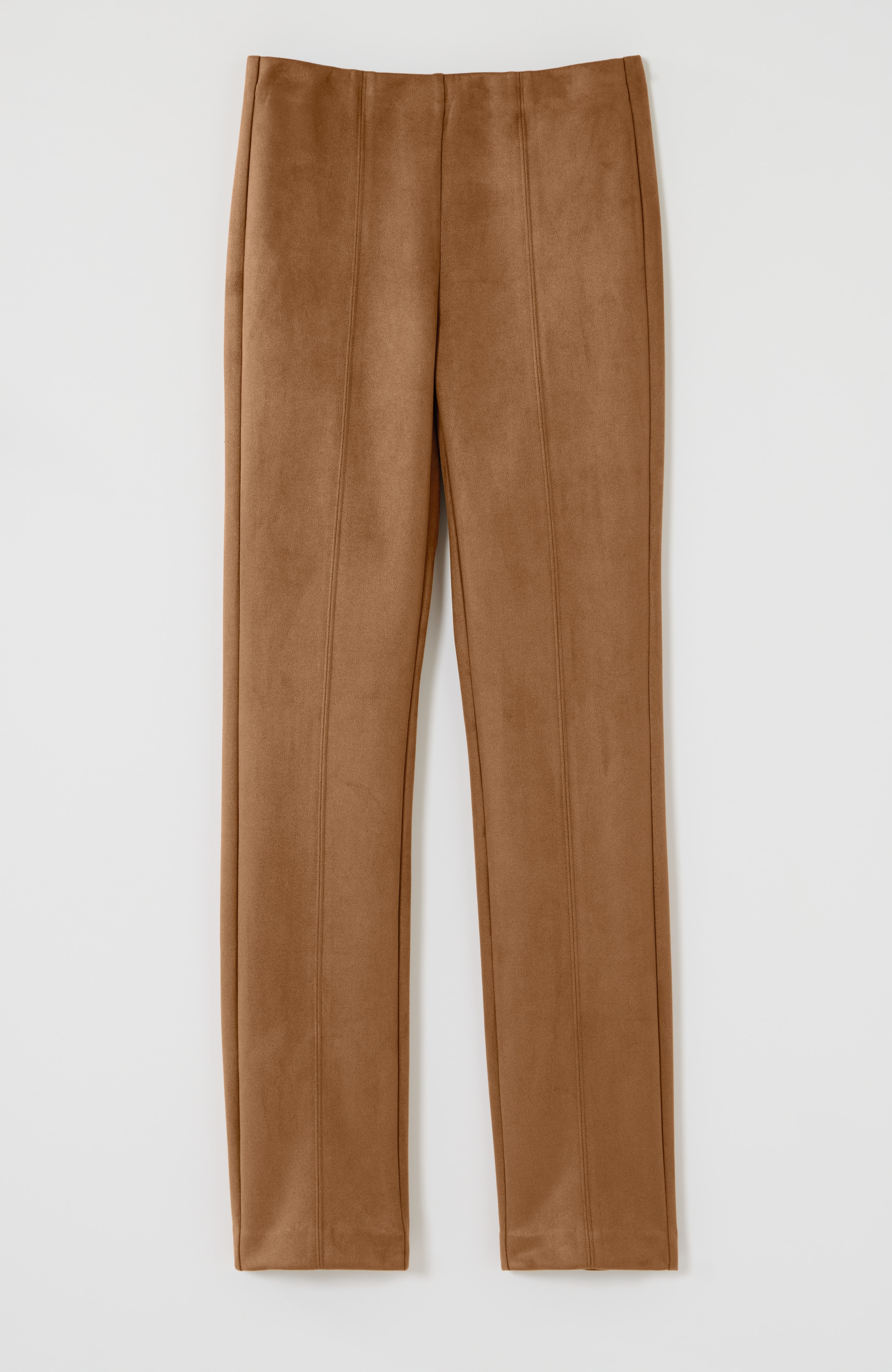 FAUX-SUEDE SEAMED SLIM-LEG PANTS | JJill