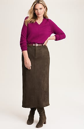 Image for Faux-Suede Maxi Skirt