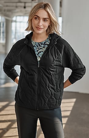 Image for Fit Sweater-Sleeve Puffer Jacket