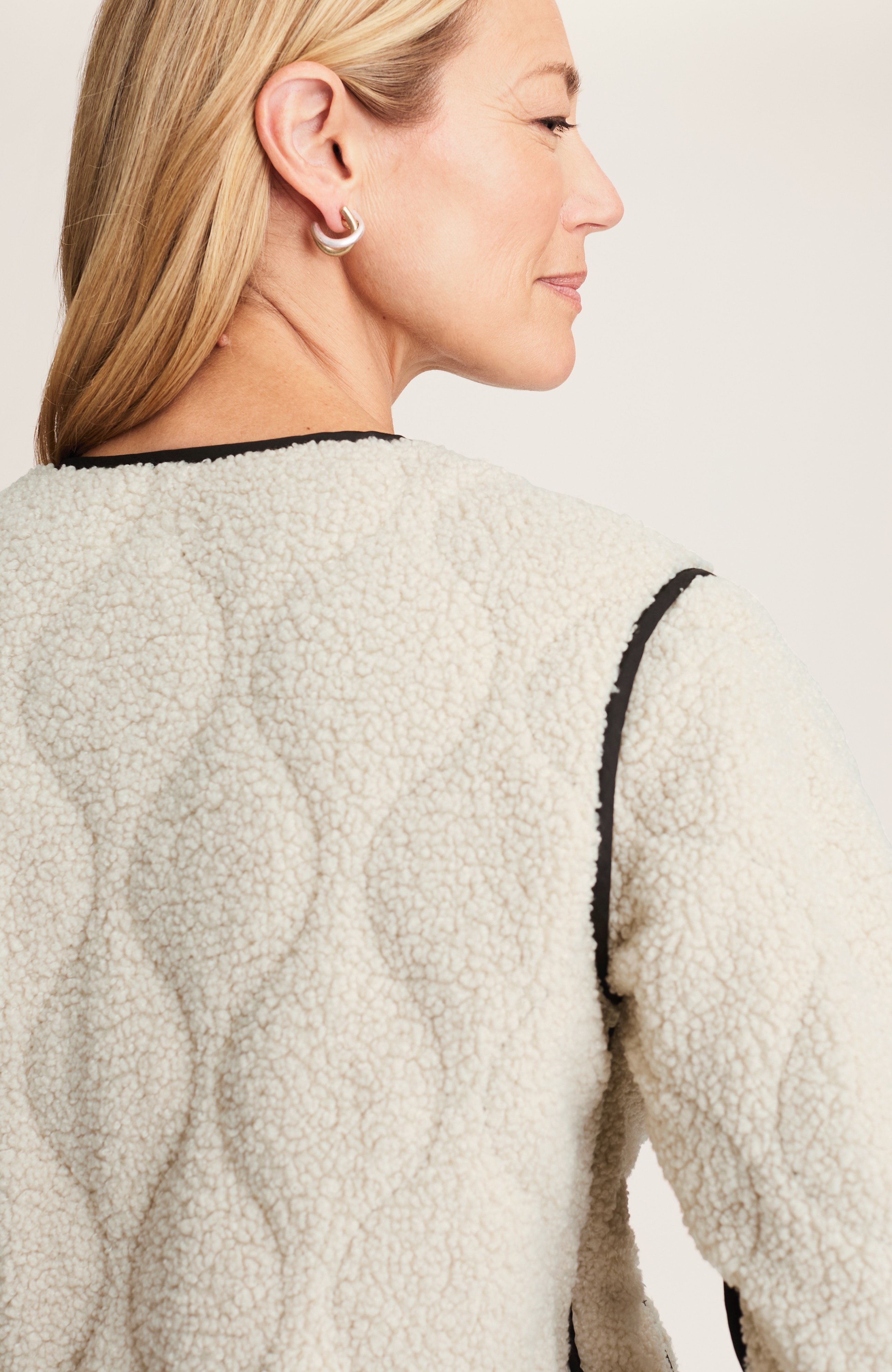 QUILTED FAUX-SHERPA JACKET | JJill