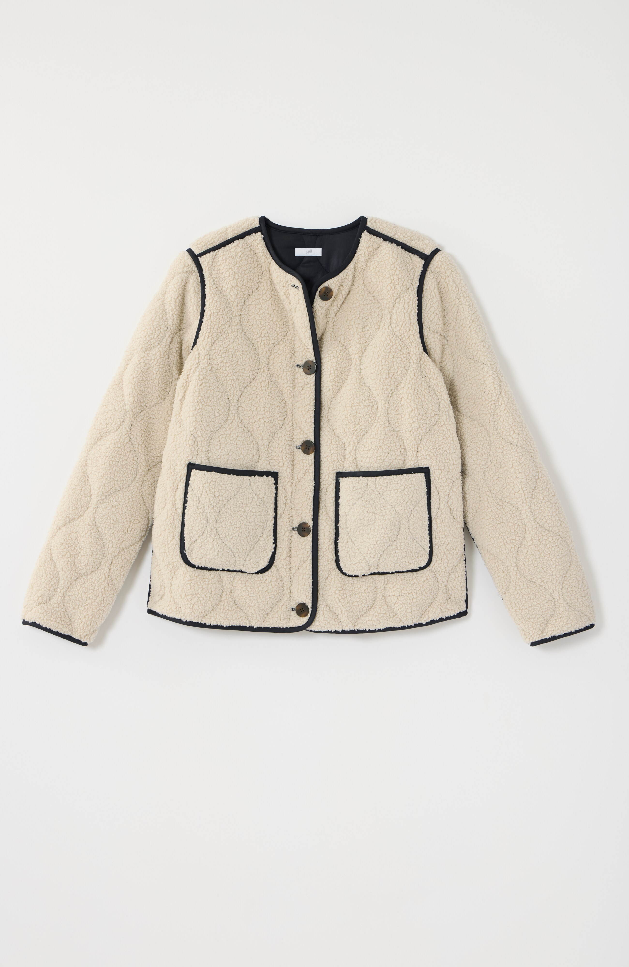 QUILTED FAUX-SHERPA JACKET | JJill