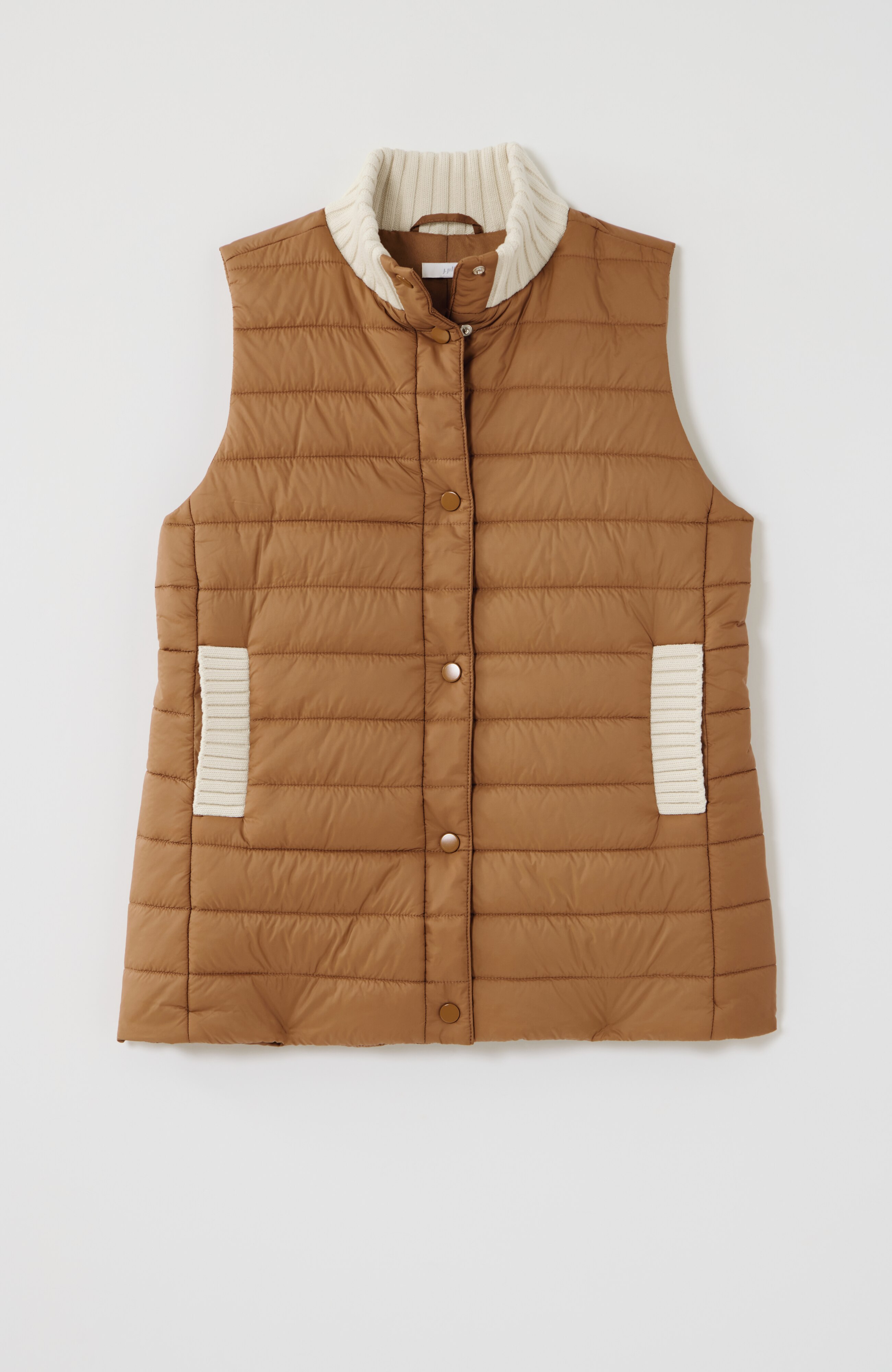 MIXED-MEDIA PUFFER VEST | JJill