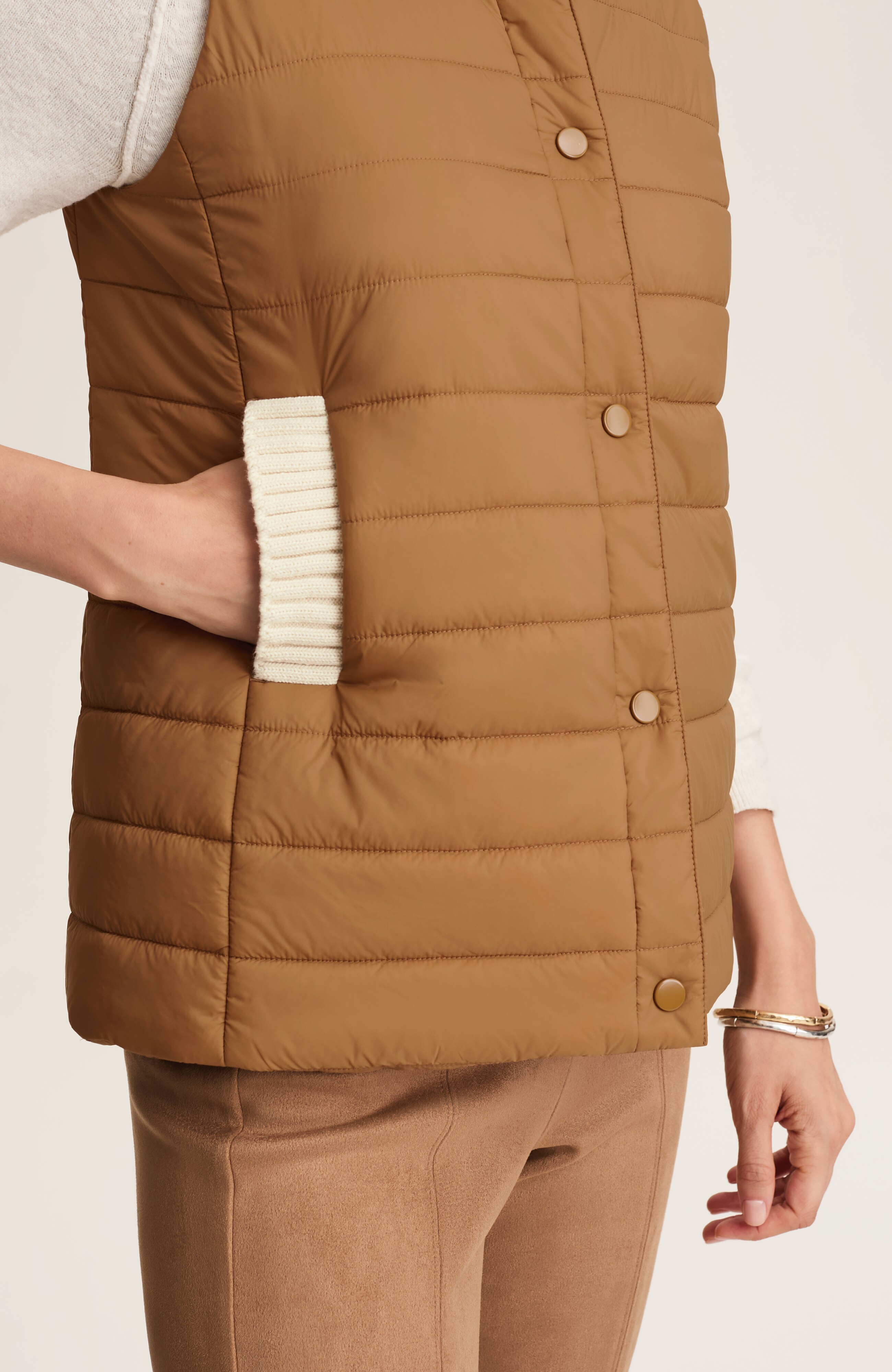MIXED-MEDIA PUFFER VEST | JJill