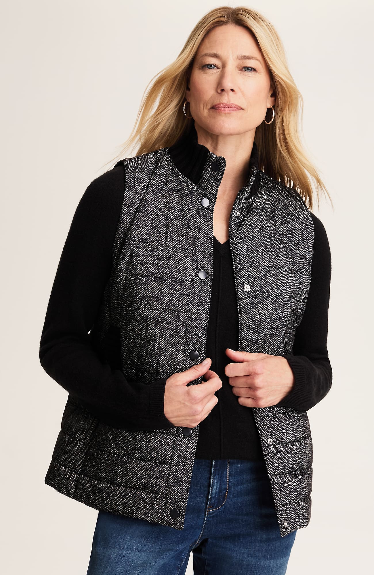 Jjill J.jill Mixed-media Puffer Vest
