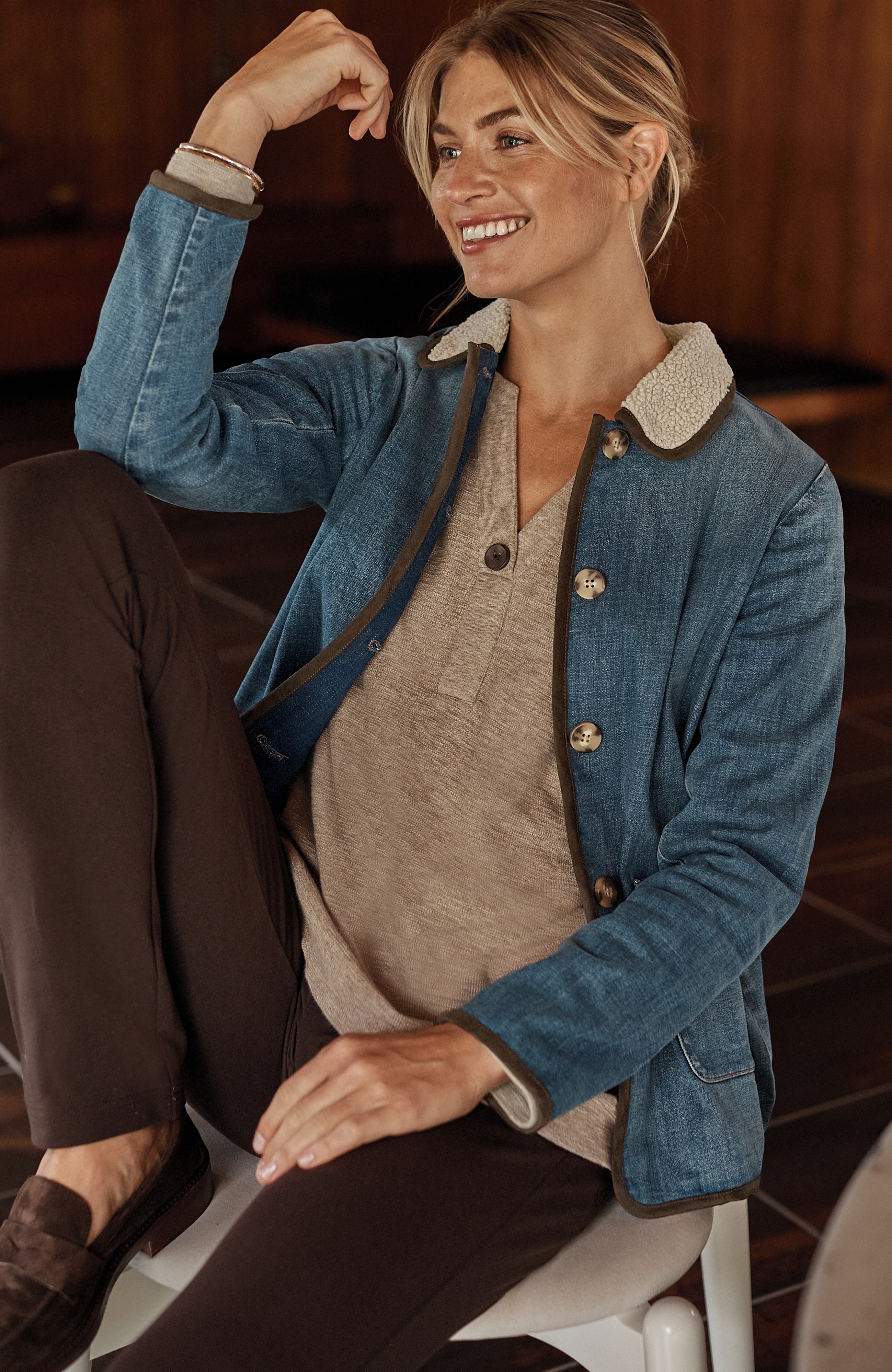 pure jill denim barn jacket