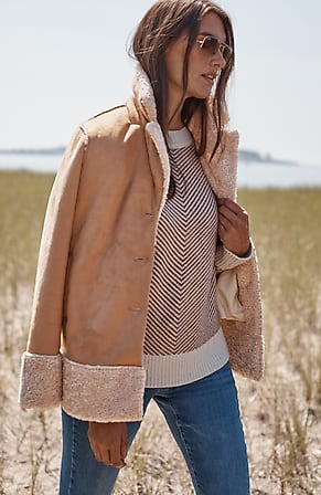 Image for Faux-Suede & Sherpa Jacket