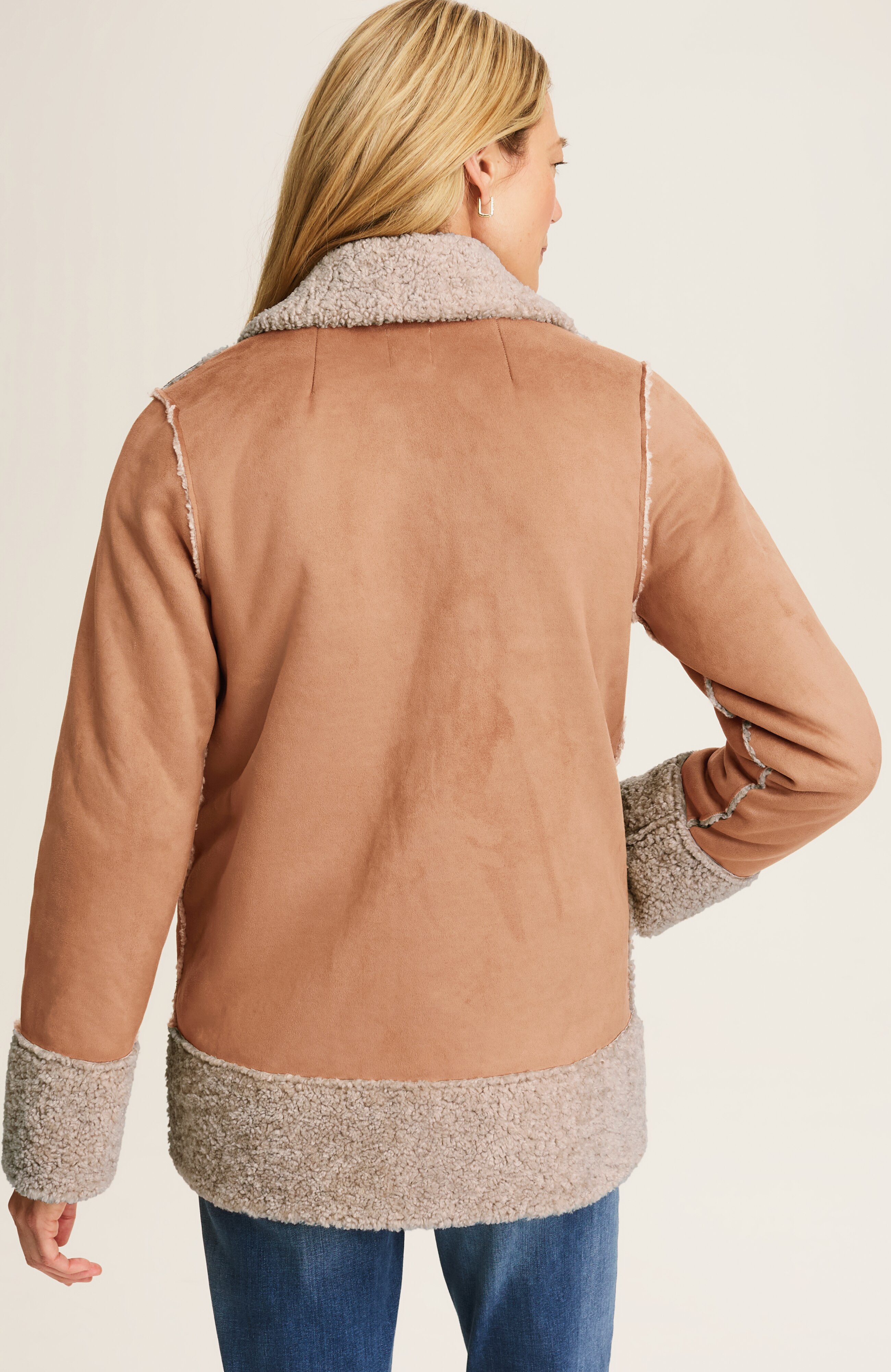 faux-suede & sherpa jacket