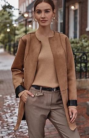 Image for Faux-Leather & Suede Reversible Jacket