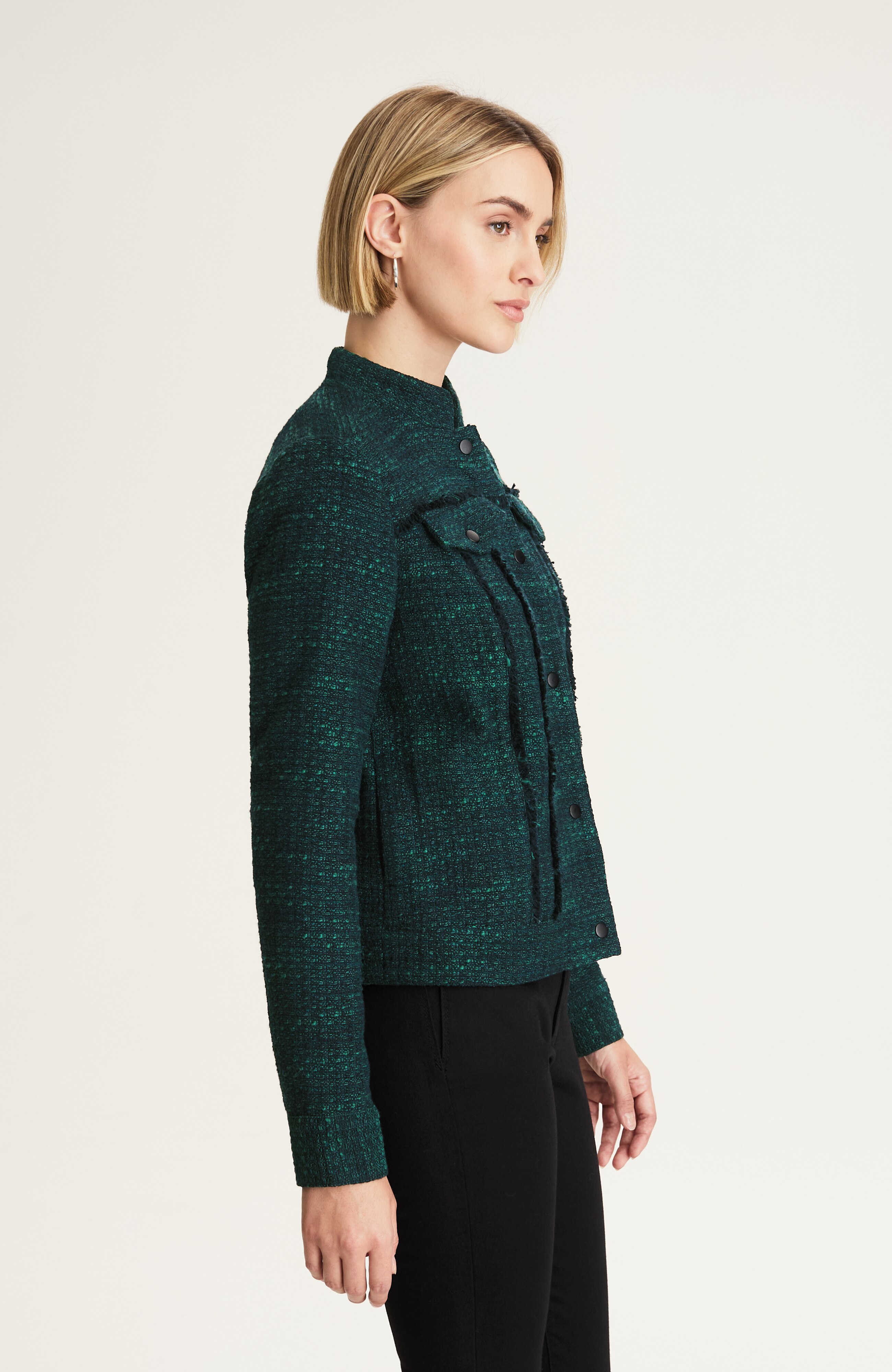 TWEED SNAP-FRONT JACKET | JJill