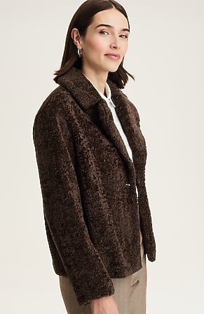 Image for Faux-Sherpa One-Button Coat