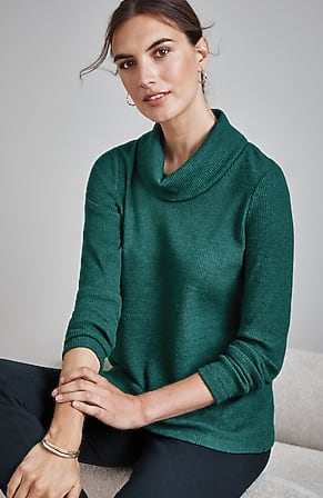 Image for Wearever Waffle-Textured Cowl-Neck Top