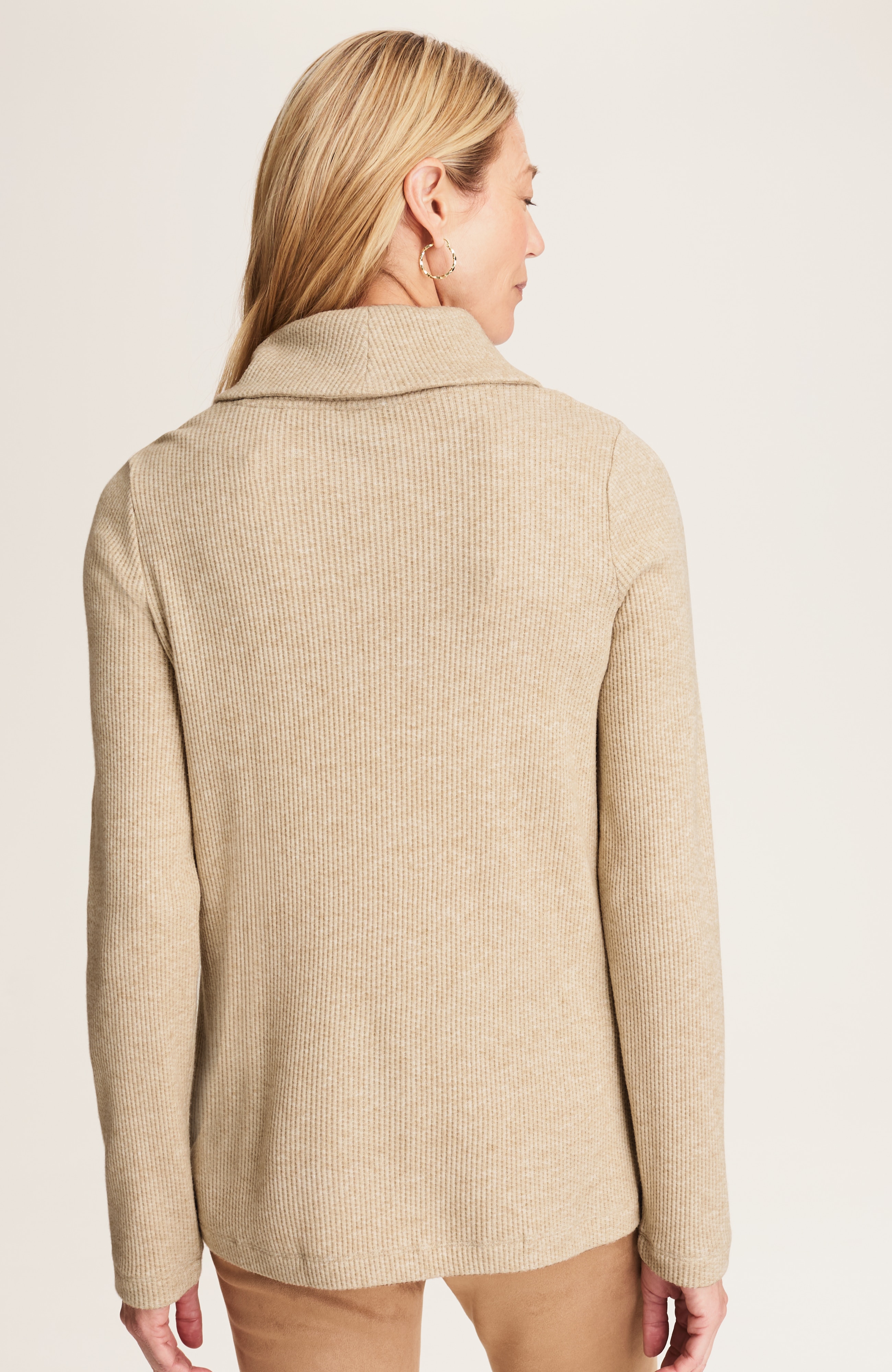 トップス abeundmor EYELET WAFFLE TOPS abeundmor EYELET WAFFLE TOPS【GREY】 Glitter Waffle Mock