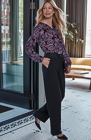 Image for Wearever Shirred Shirttail Blouse