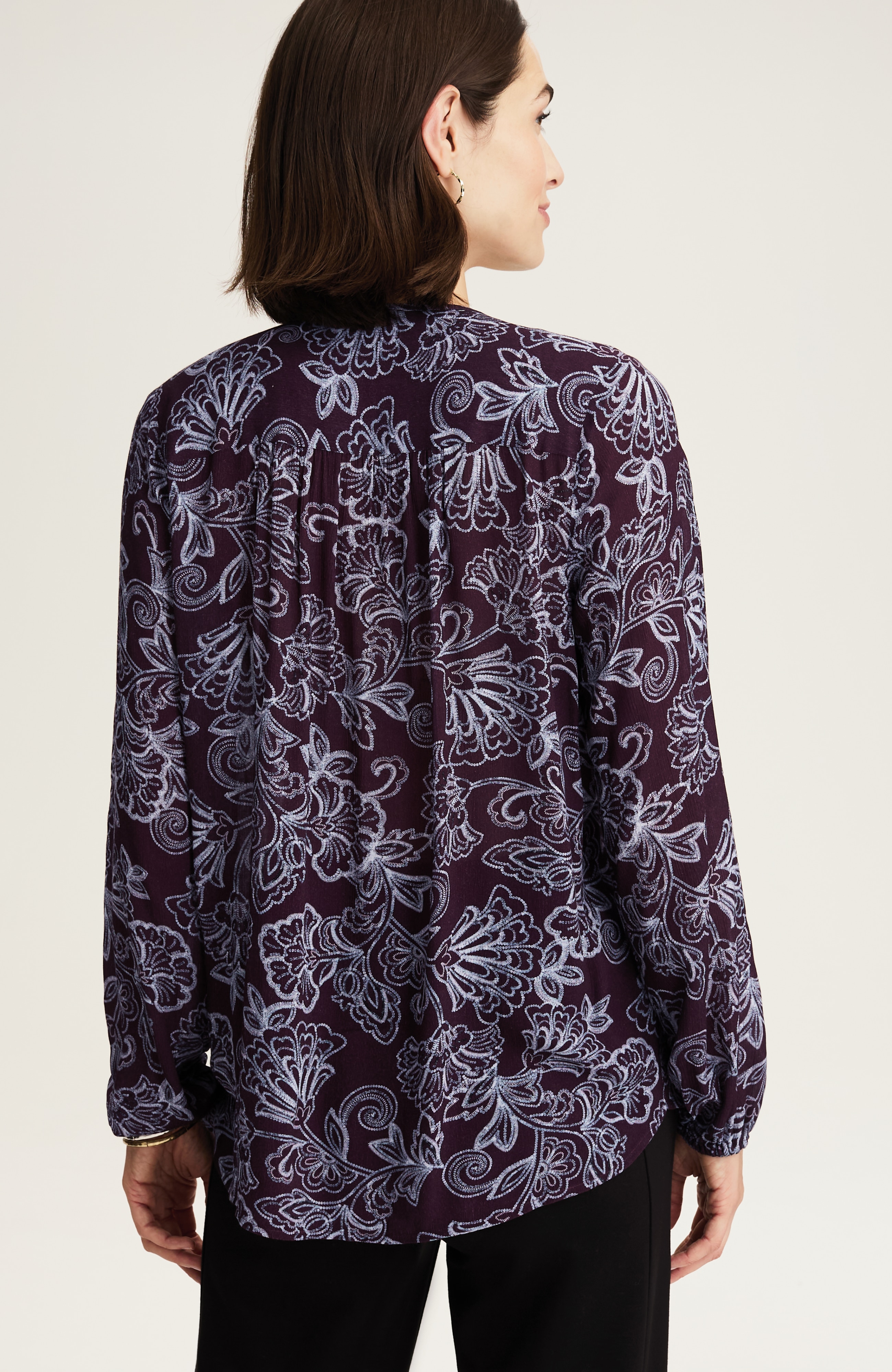 wearever shirred shirttail blouse