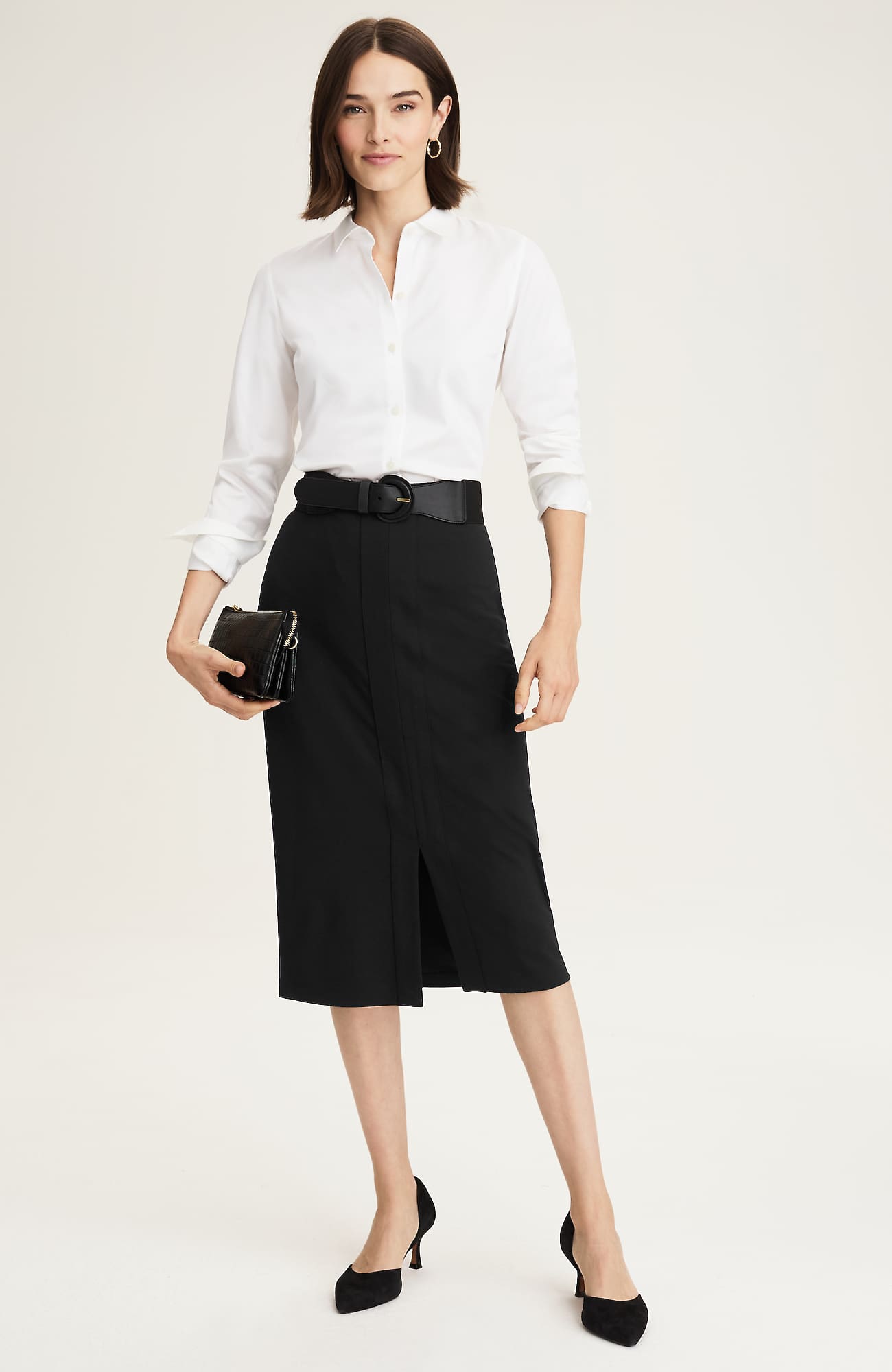 Jjill J.jill Wearever Midi Pencil Skirt In Black
