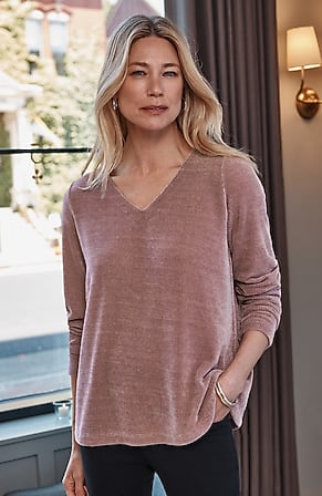 Image for Wearever Chenille V-Neck Top