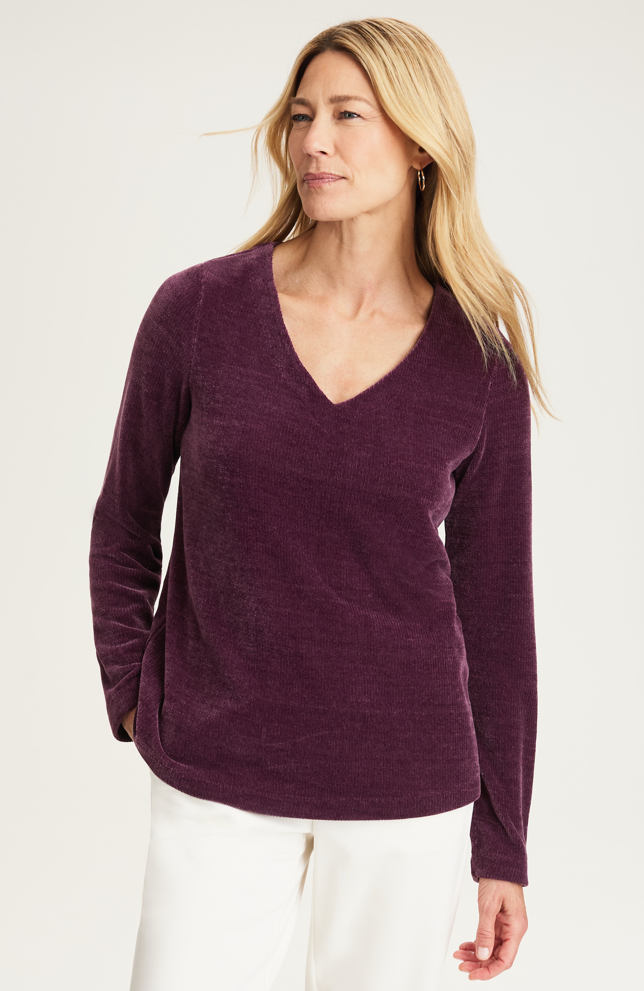 wearever chenille v-neck top