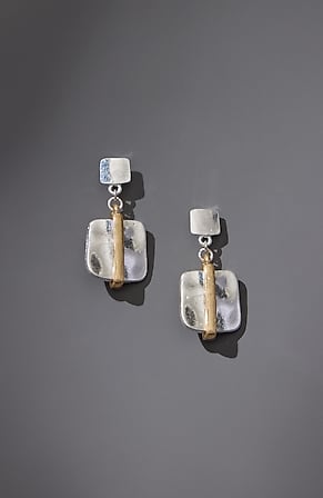 Image for Mixed-Metal Square Earrings