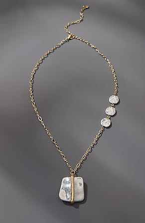 Image for Mixed-Metal Square Pendant Necklace