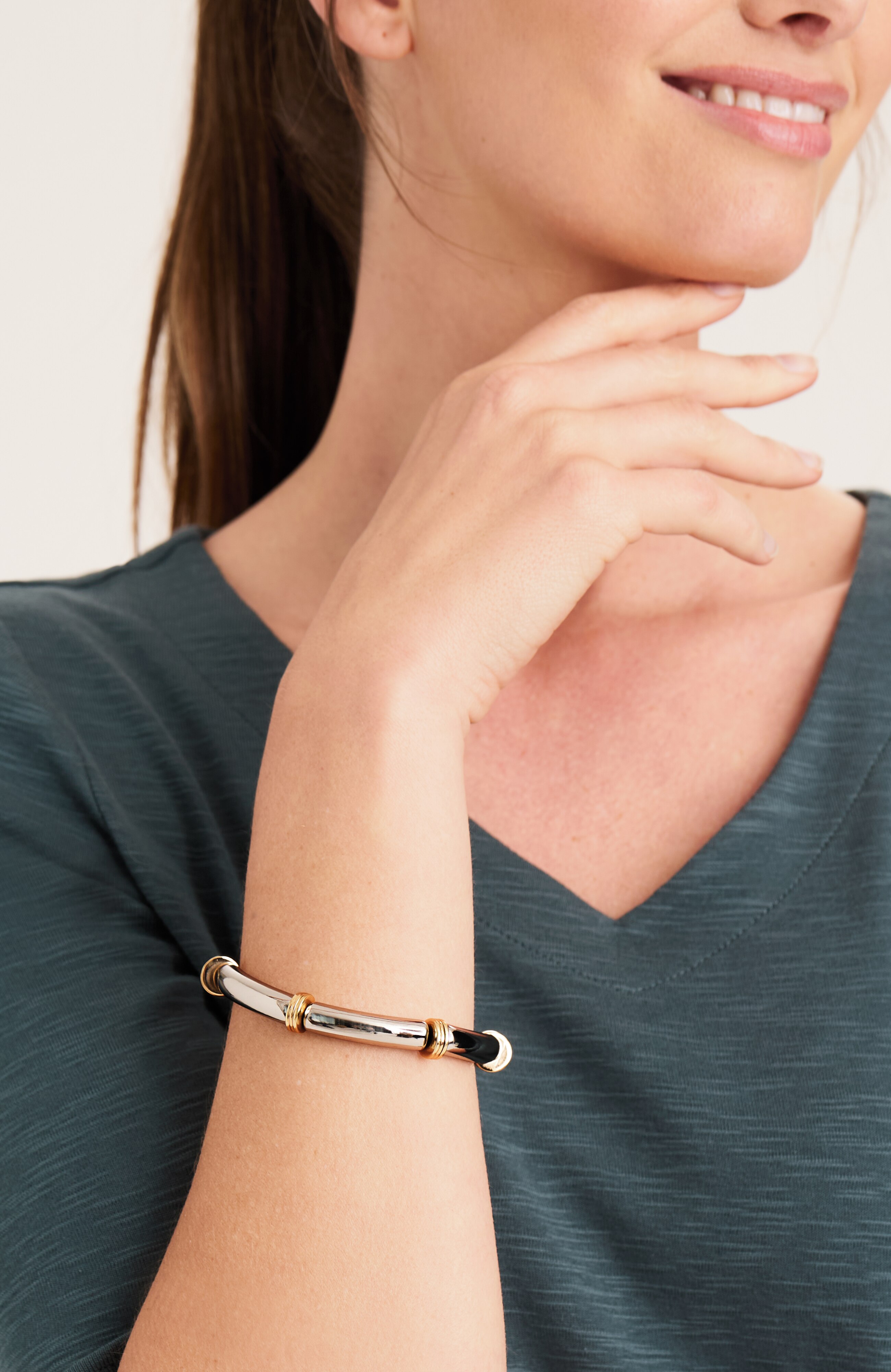 mixed-metal stretch bracelet