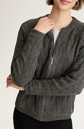 Image for Cabled Sweater-Jacket