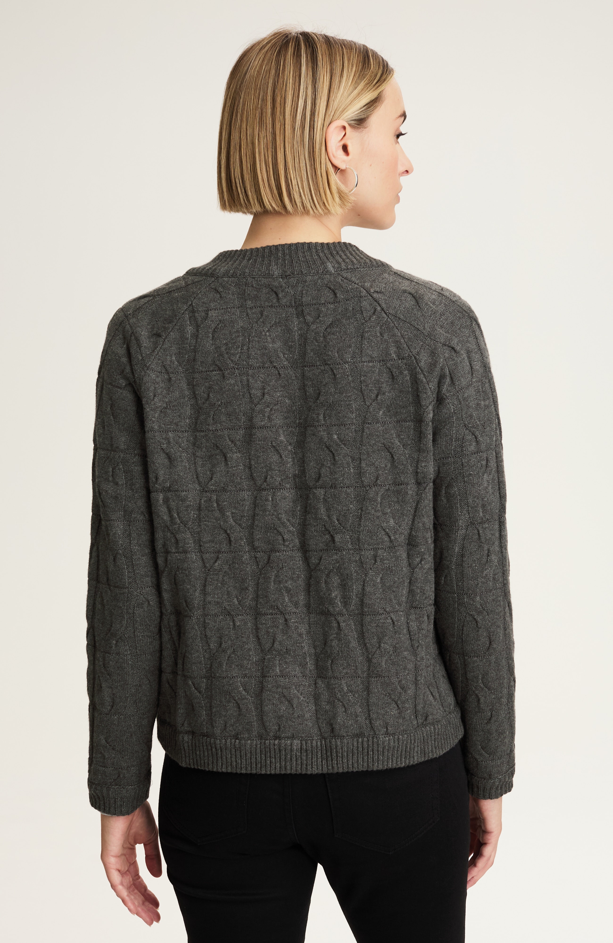 cabled sweater-jacket