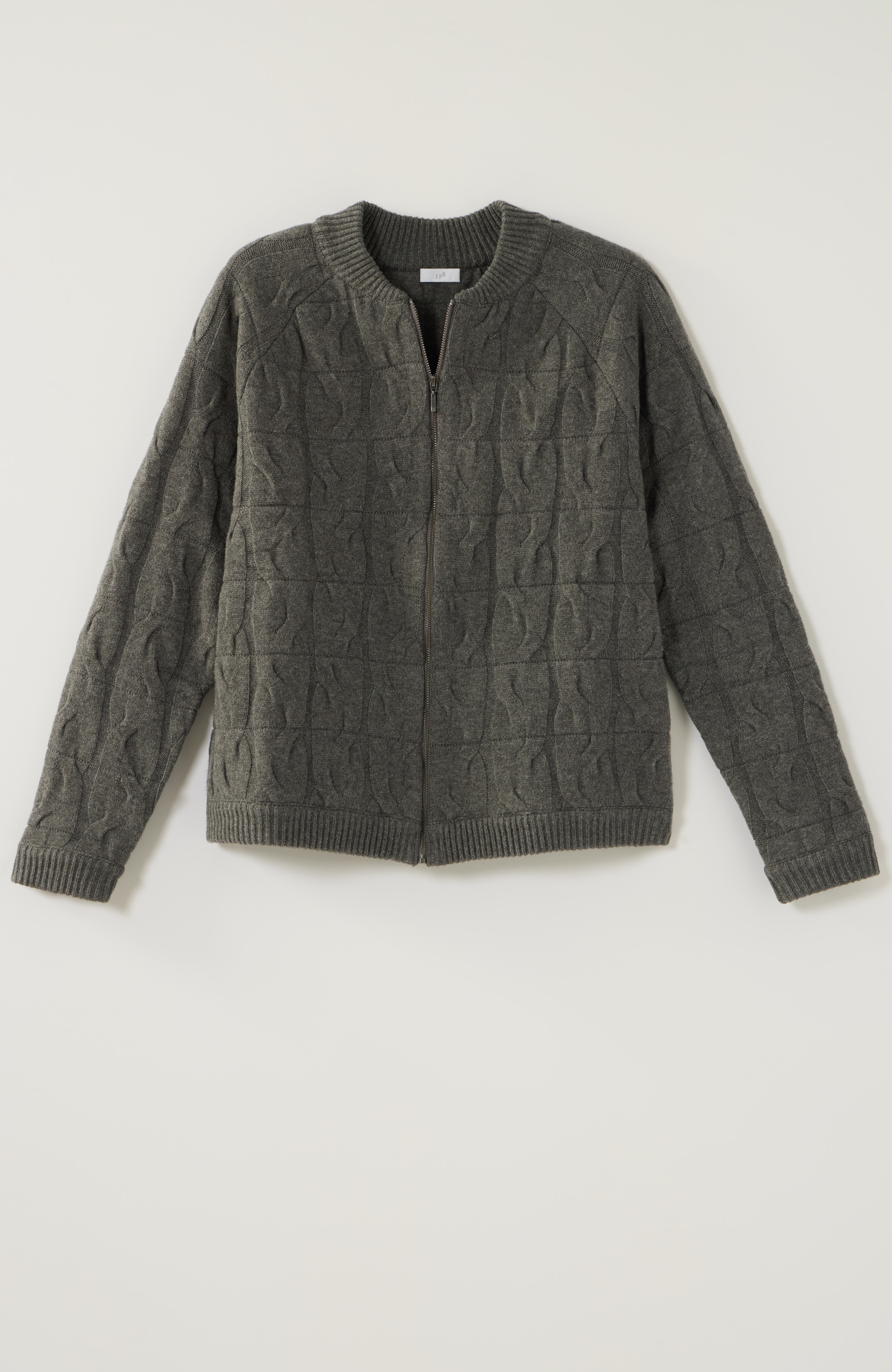 cabled sweater-jacket