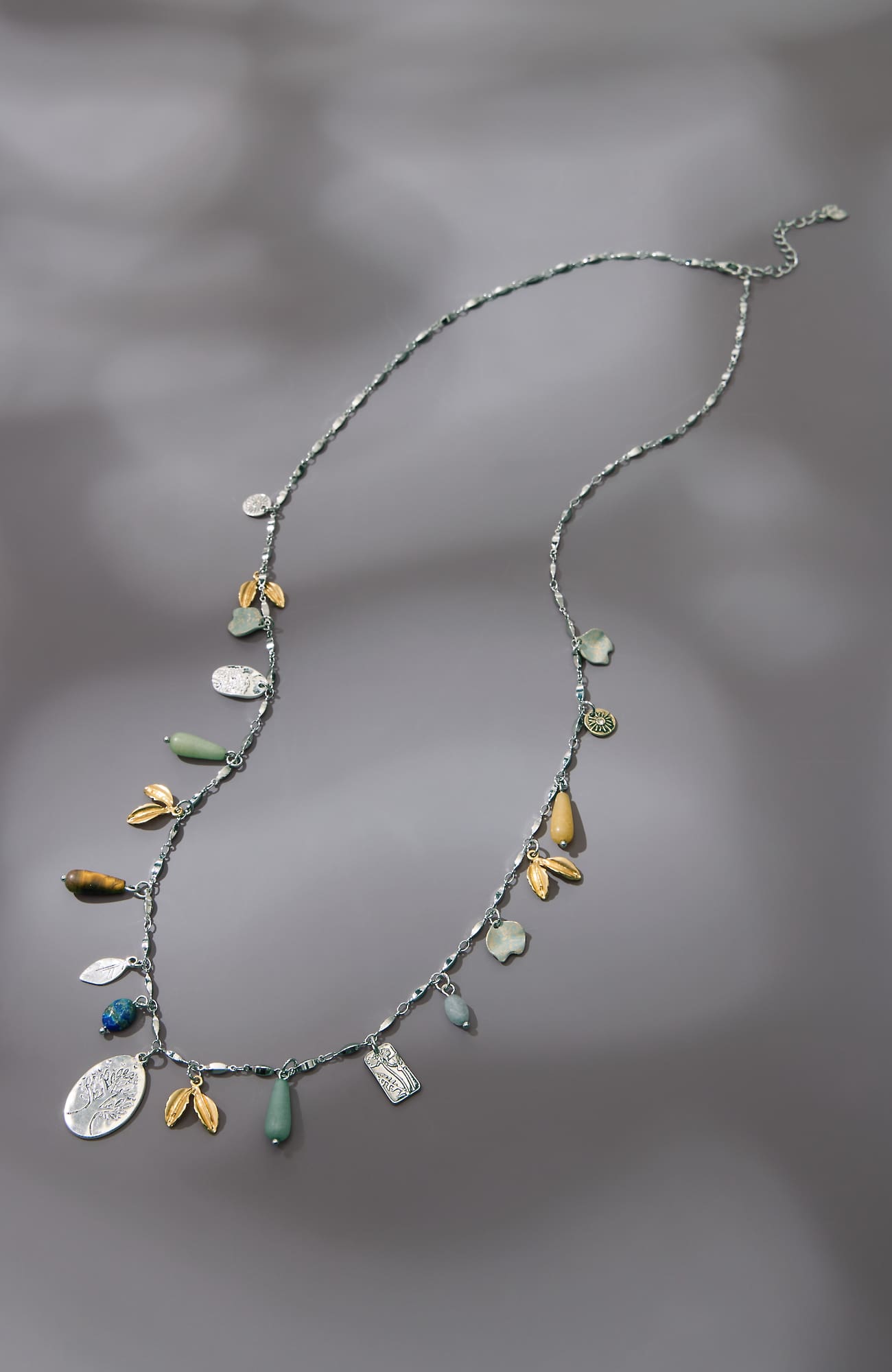 Jjill J.jill Mixed-charms Station Necklace In Multi